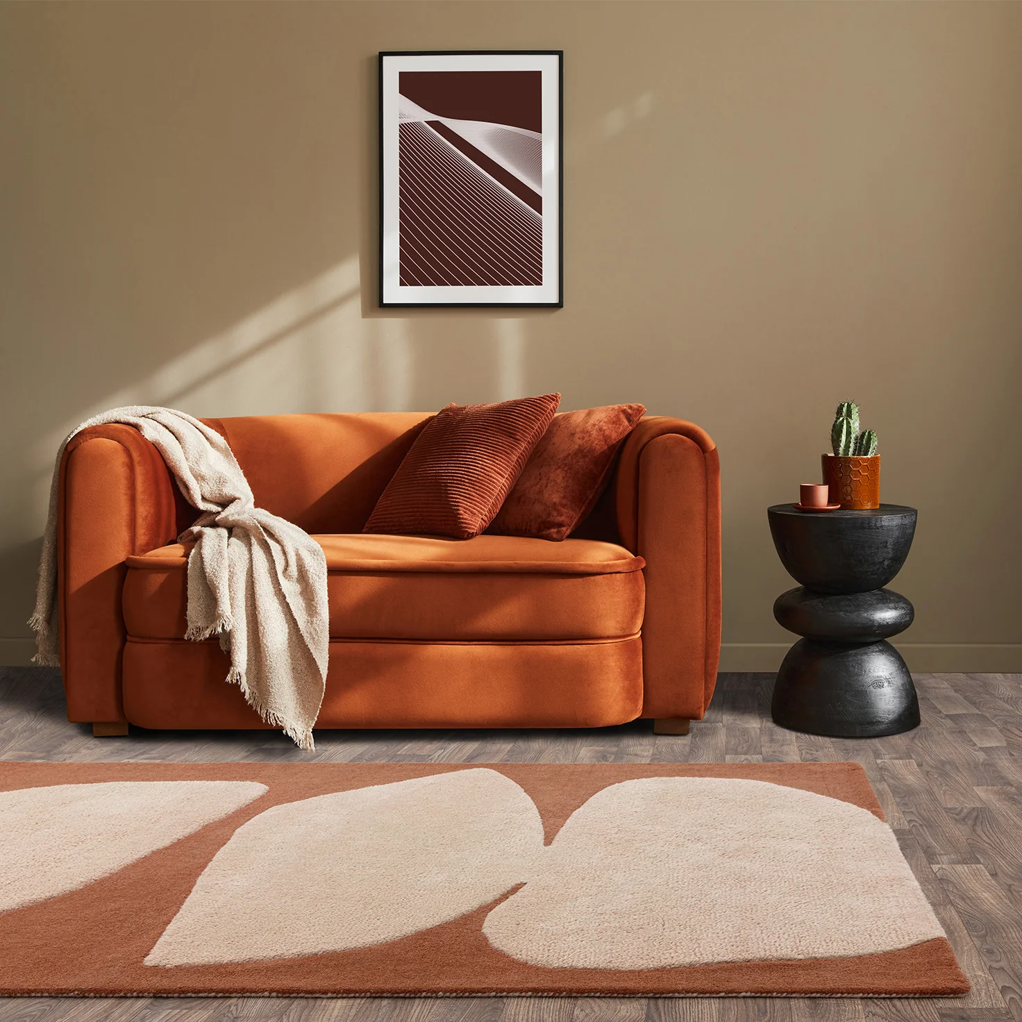 Abstract Rust Collage Luxury Rug | WVH®