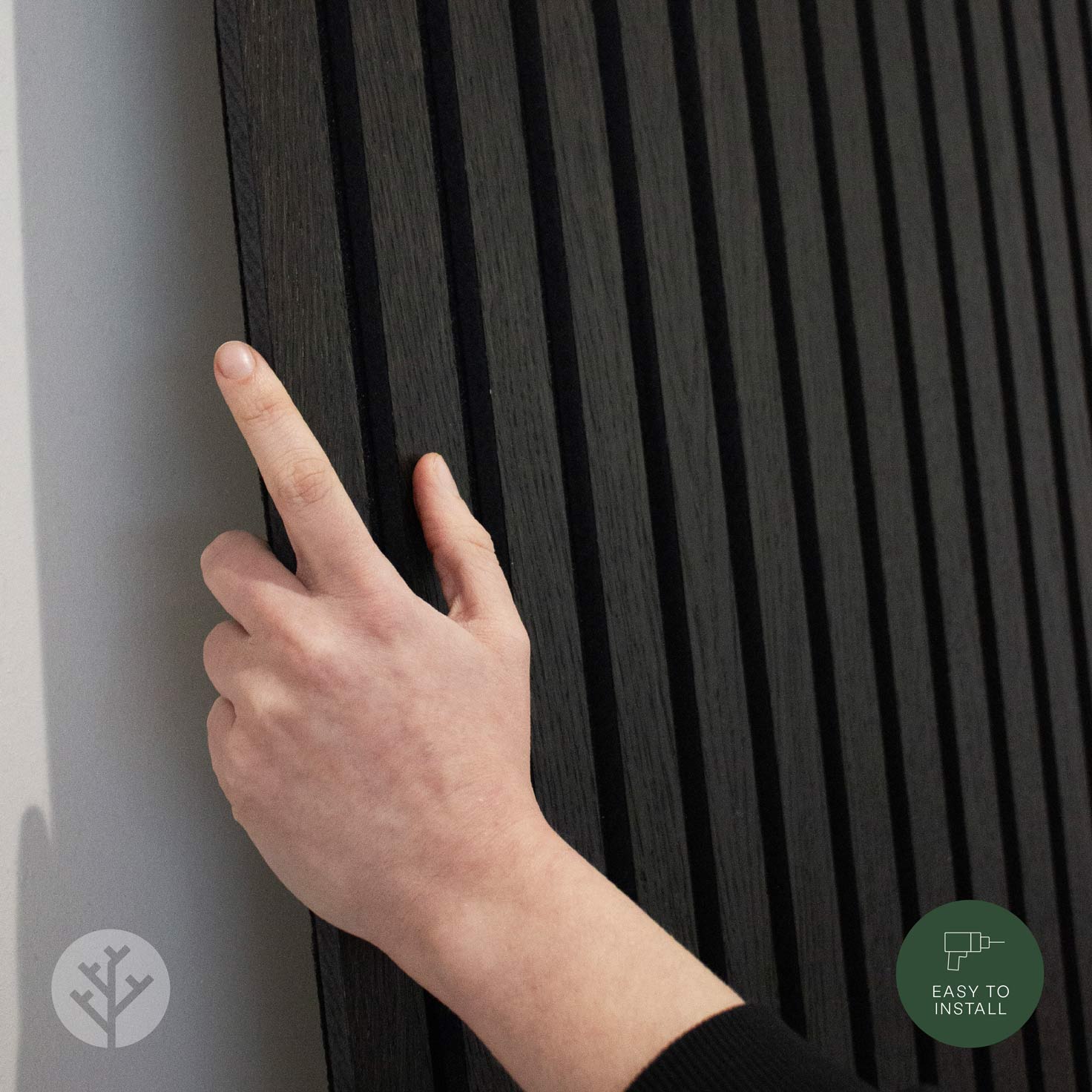 Acupanel® Charcoal Black Oak Acoustic Wood Wall Panel - Image 7