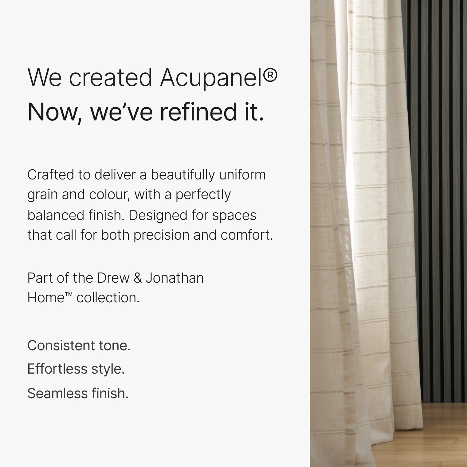 Acupanel® Drew & Jonathan Home™ Grey Oak Acoustic Wood Slat Panels - Image 3