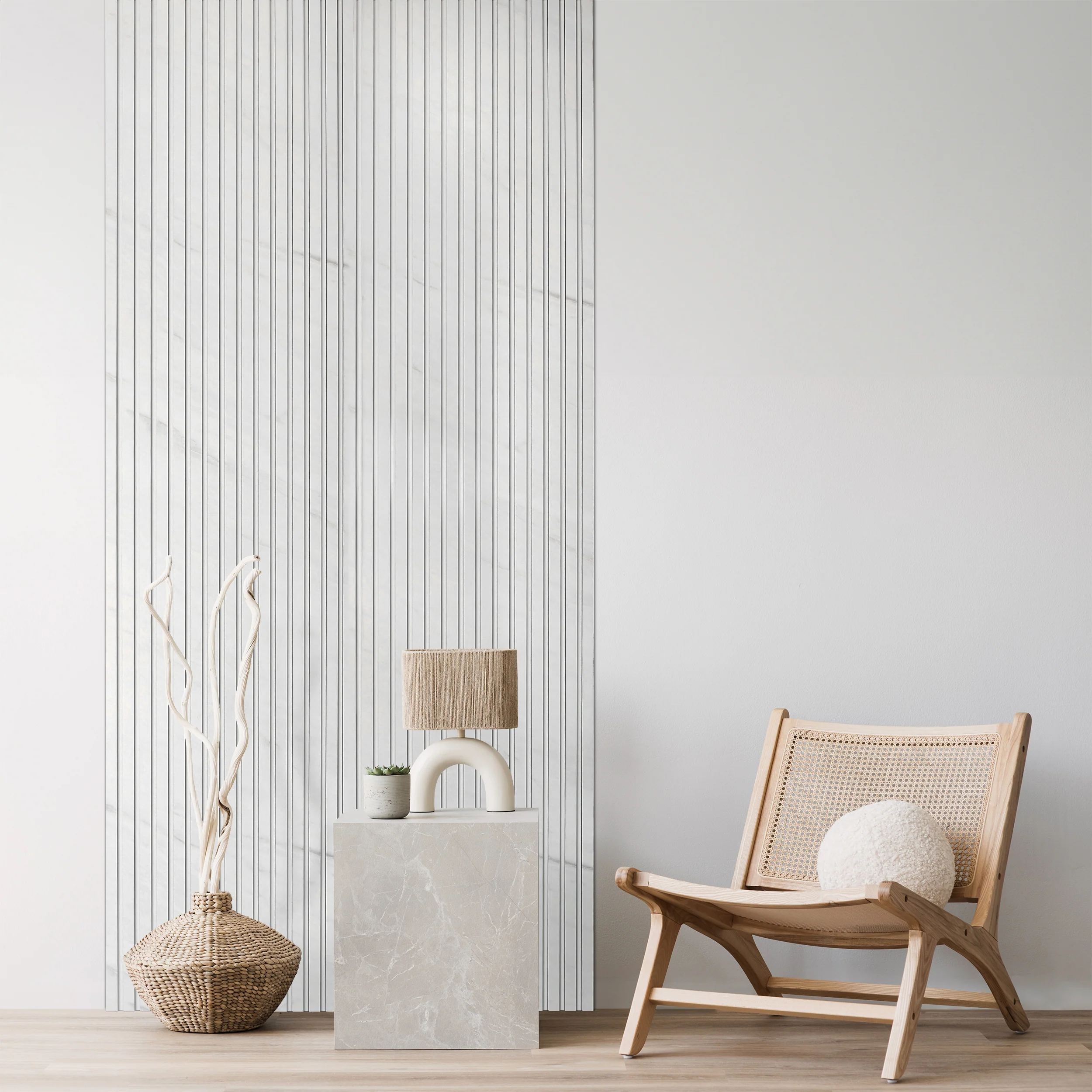 Acupanel® Marble White Acoustic Slat Wall Panels - Image 5