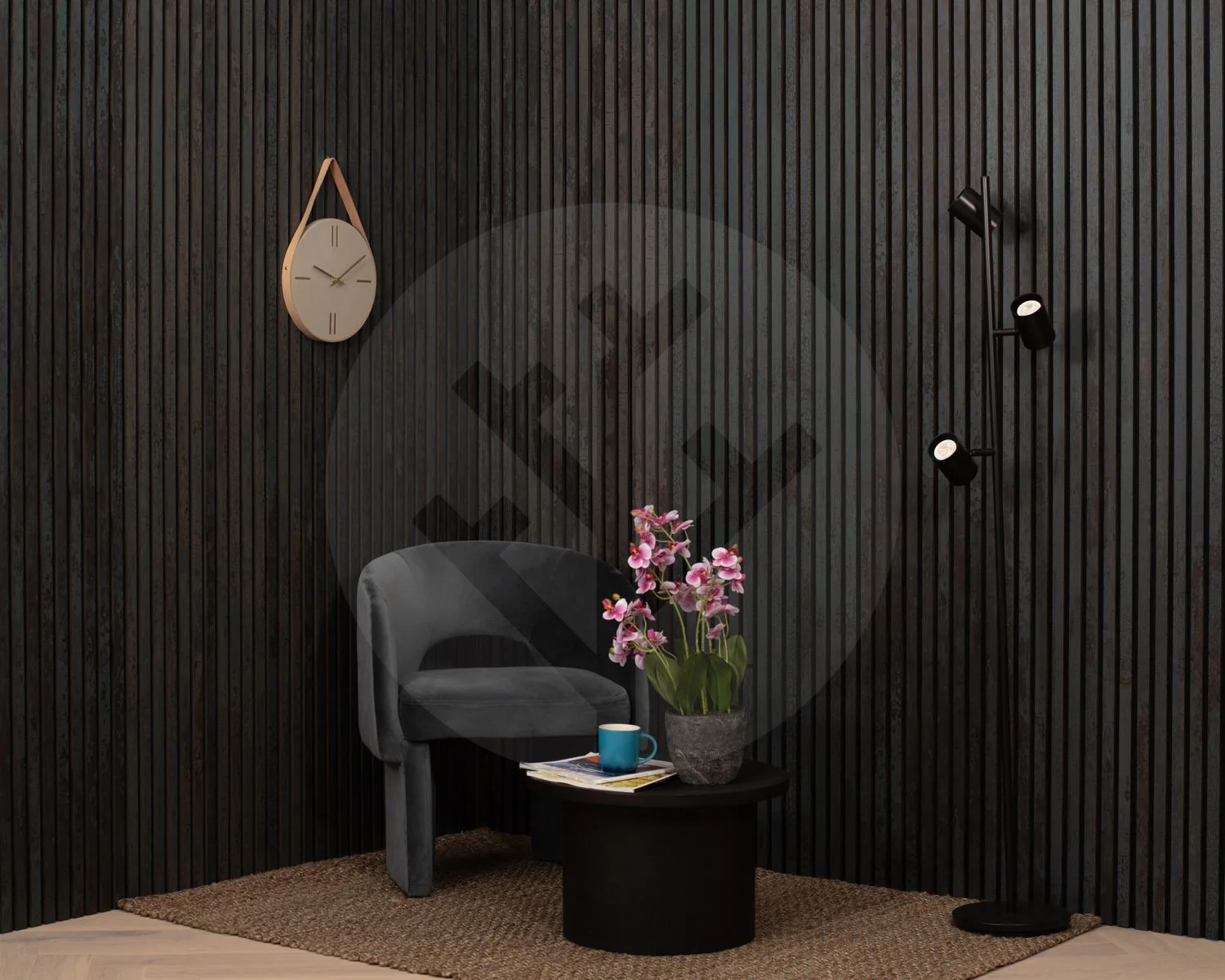 Acupanel® | Oxide Blue | Slat Wall Panels - Image 3