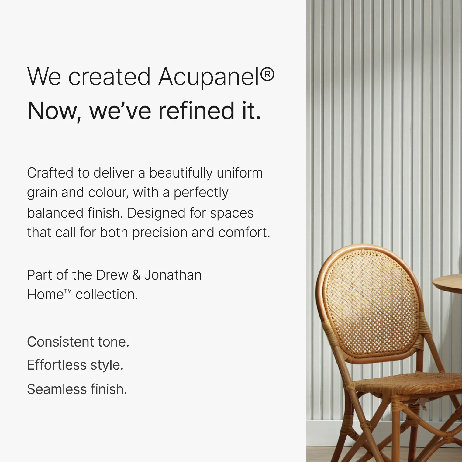Acupanel® Drew & Jonathan Home™ White Wood Slat Acoustic Wall Panel - Image 3