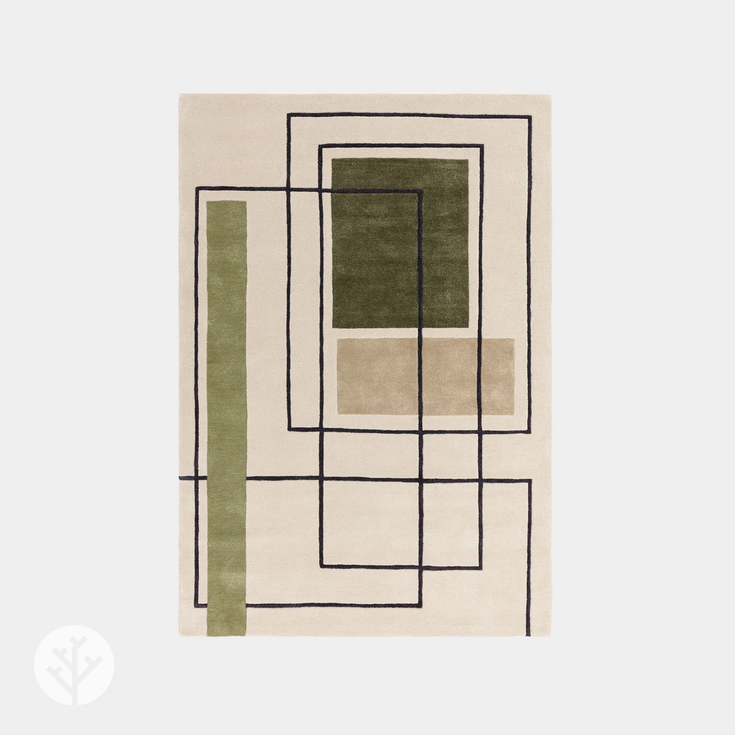 Cubi Khaki Outline Luxury Rug | WVH® - Image 2
