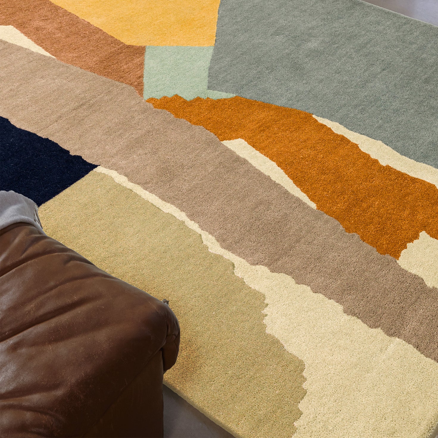Cubi Ochre Abstract Luxury Rug | WVH® - Image 8