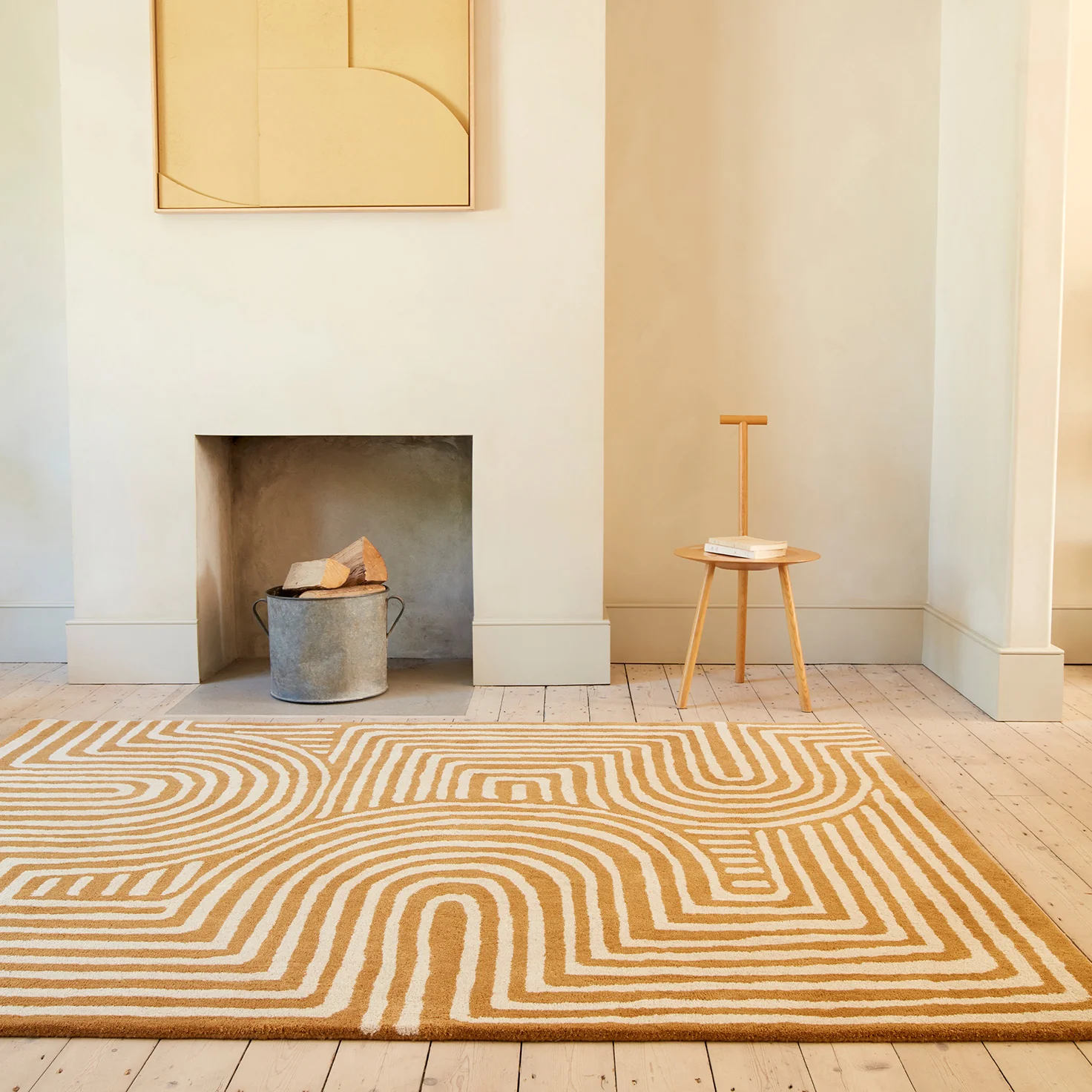Cubi Ochre Curve Luxury Rug | WVH®