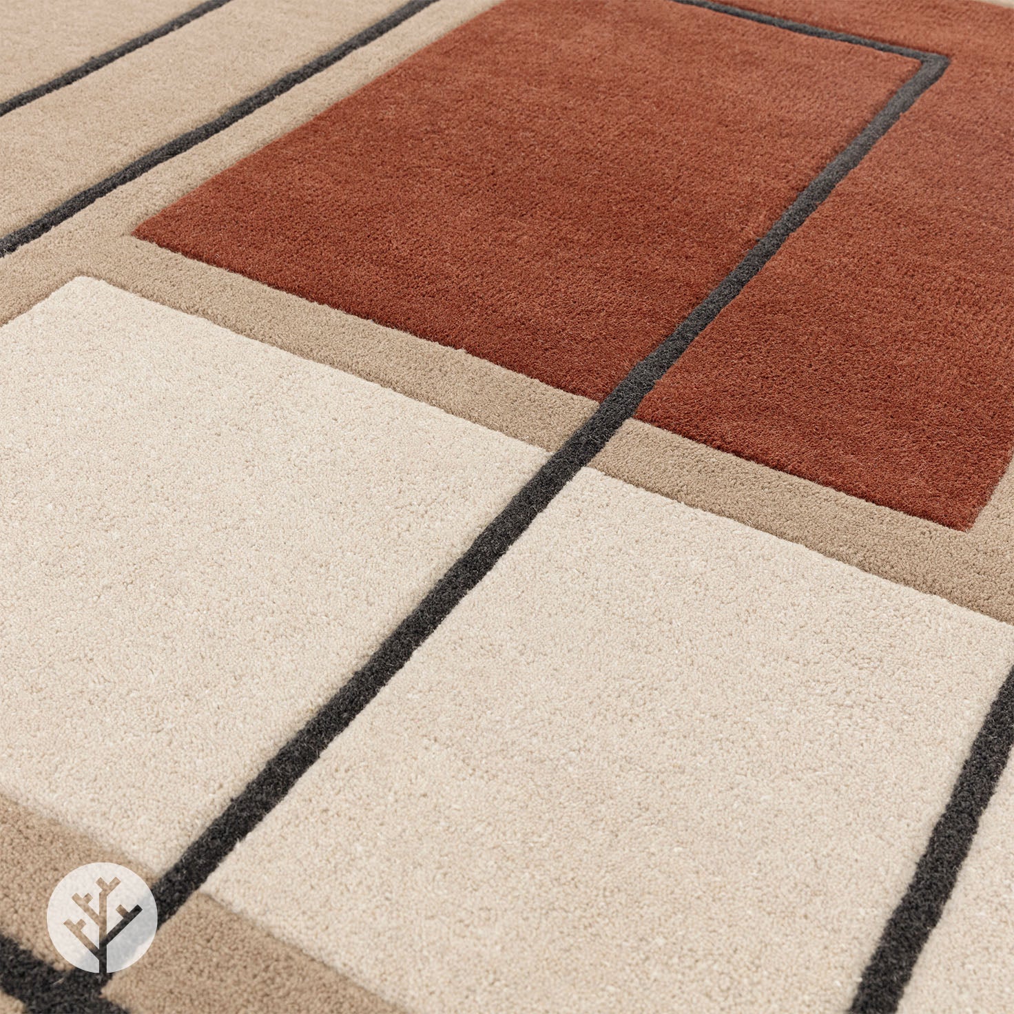 Cubi Terracotta Outline Luxury Rug | WVH® - Image 3