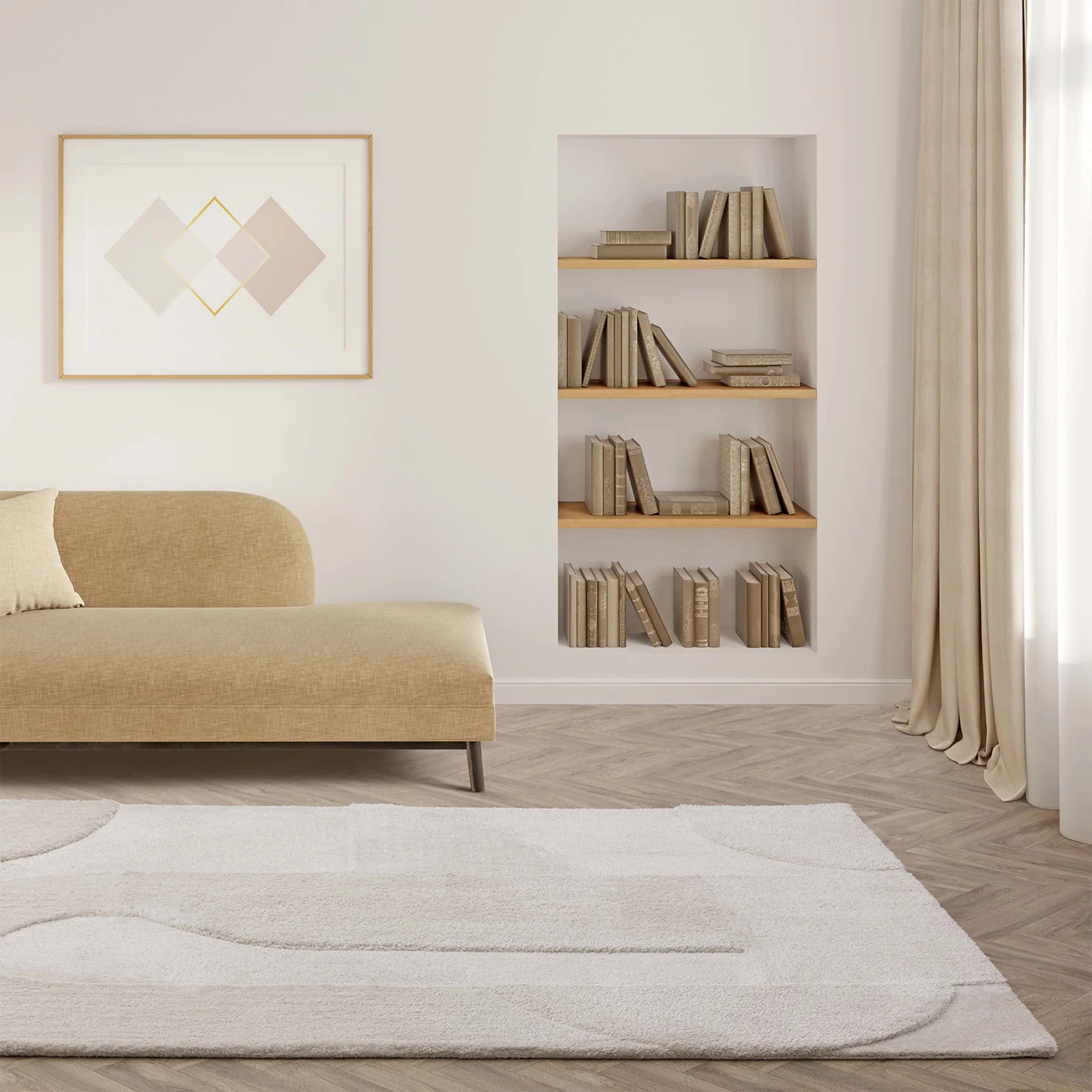 Curvva Ivory Luxury Rug | WVH®