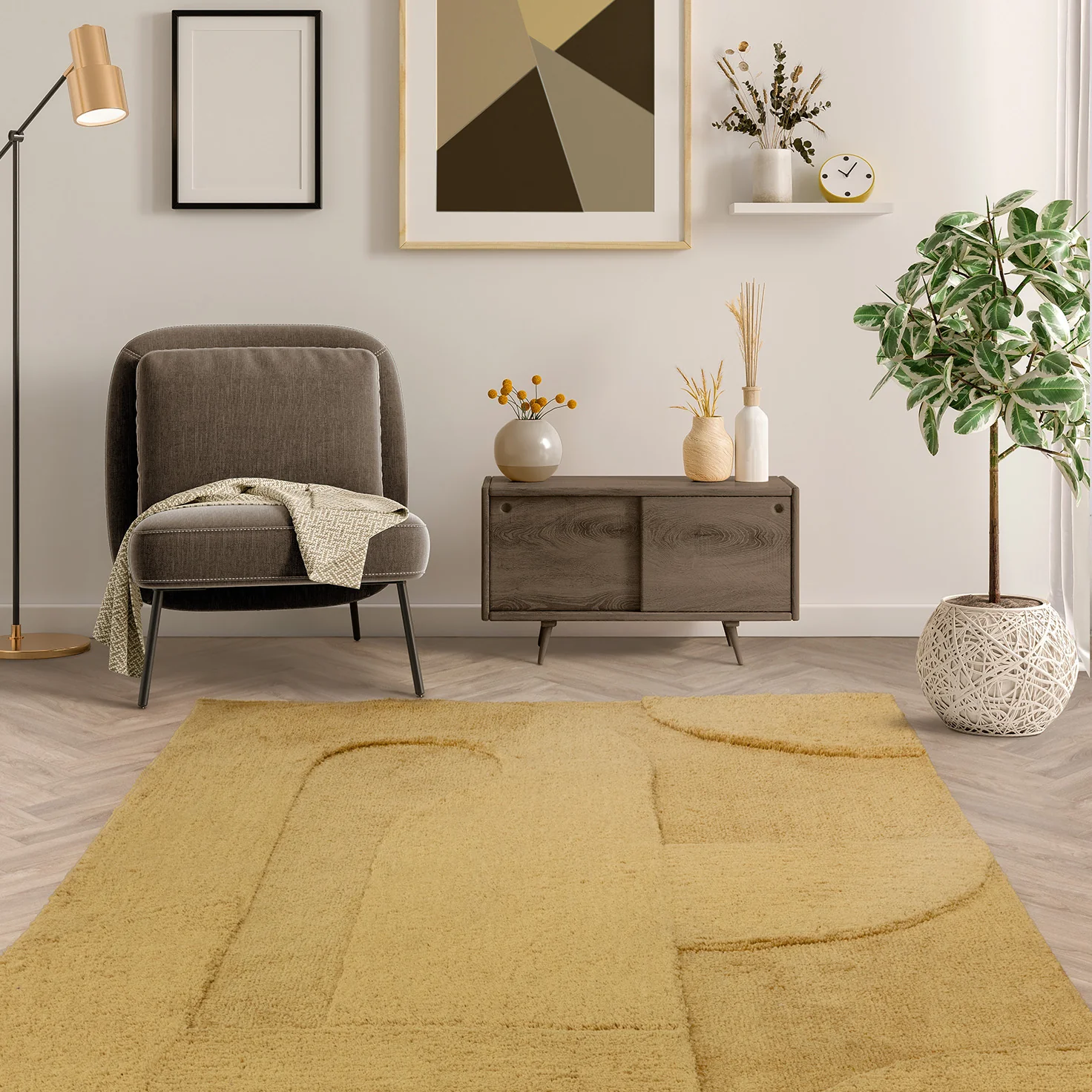 Curvva Ochre Luxury Rug | WVH®