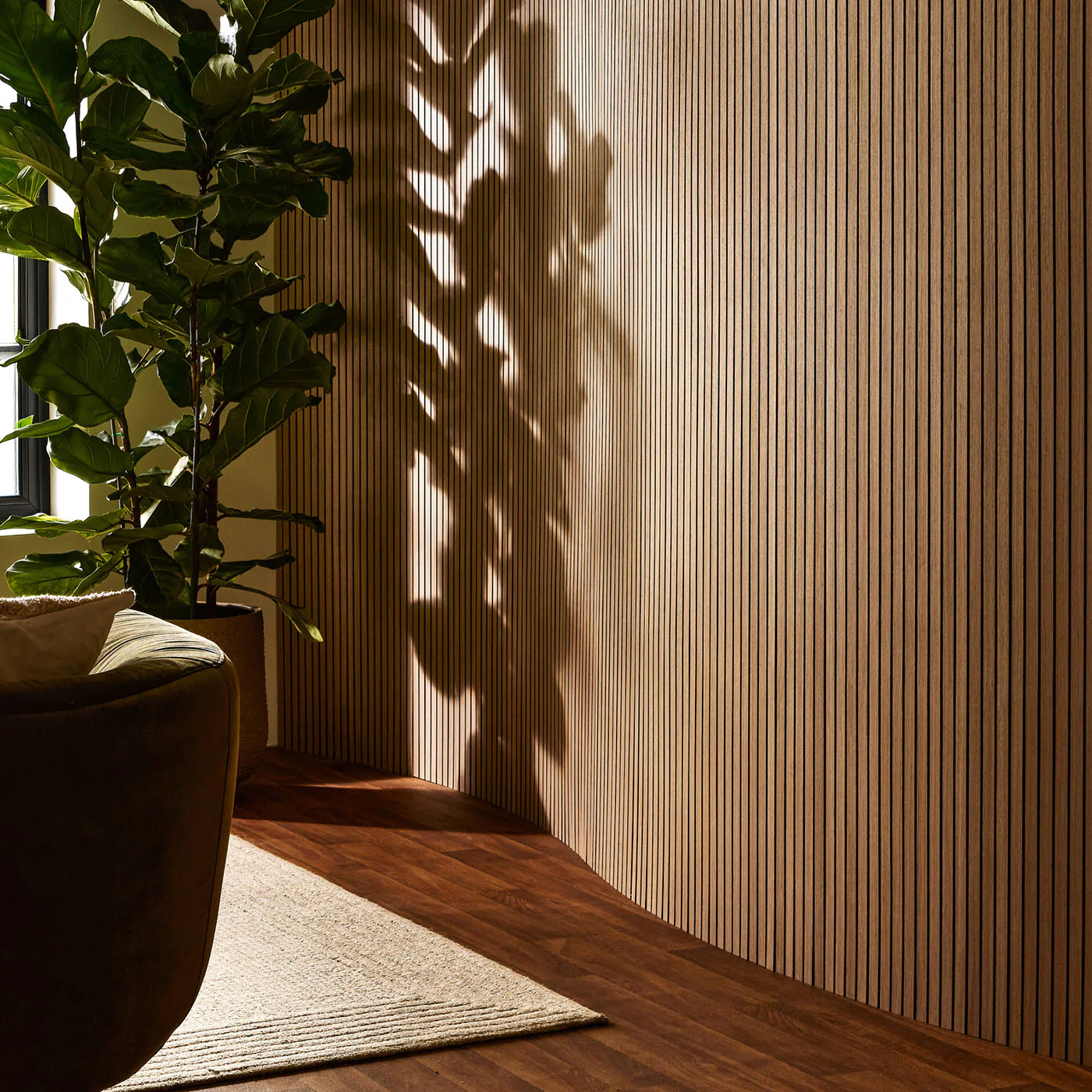 Acupanel® Ultraflex Engineered Walnut Flexible Lightweight Wood Wall Panels - Image 3