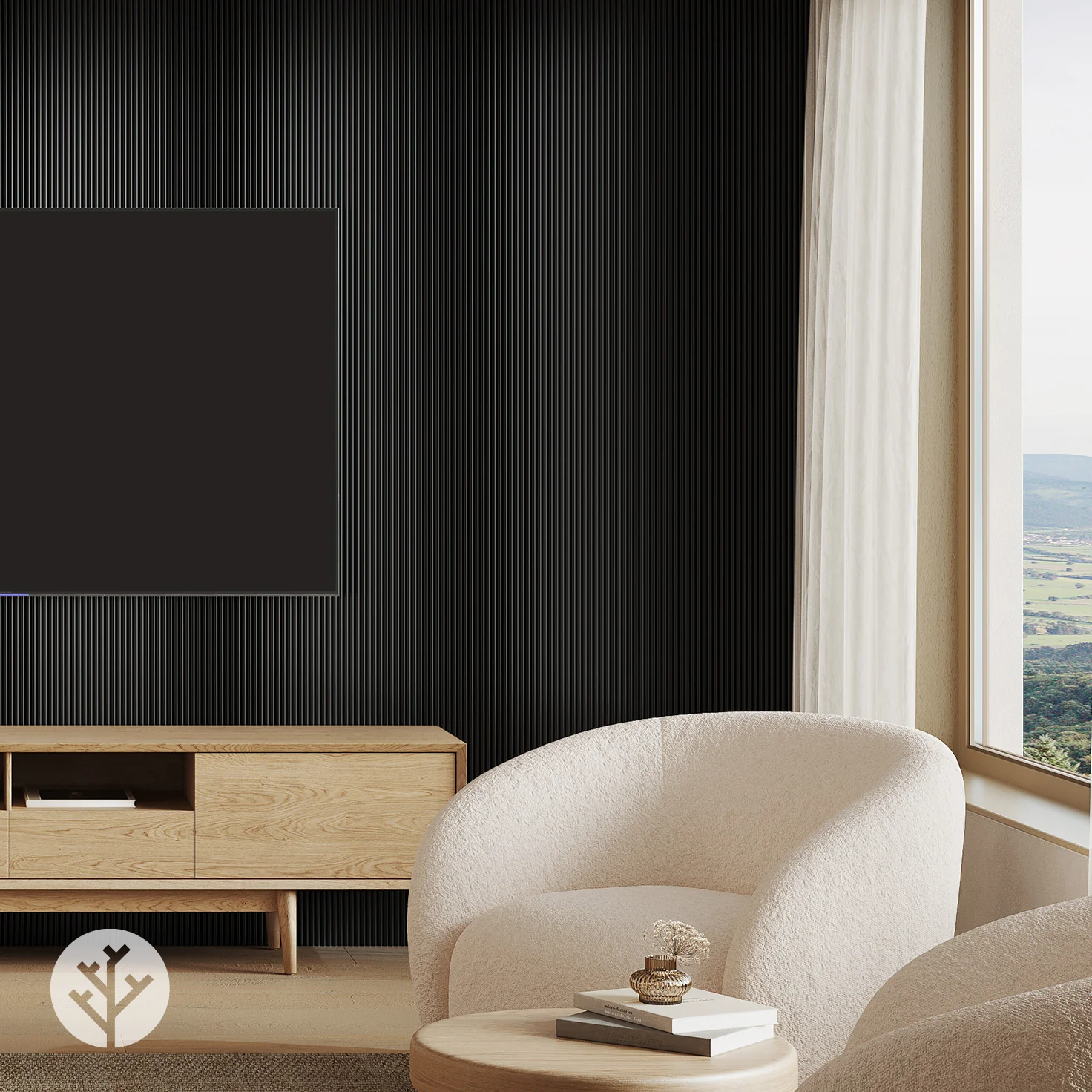 Flutto® Black Mini-Ridge Flexible Tambour Wood Panels - Image 13