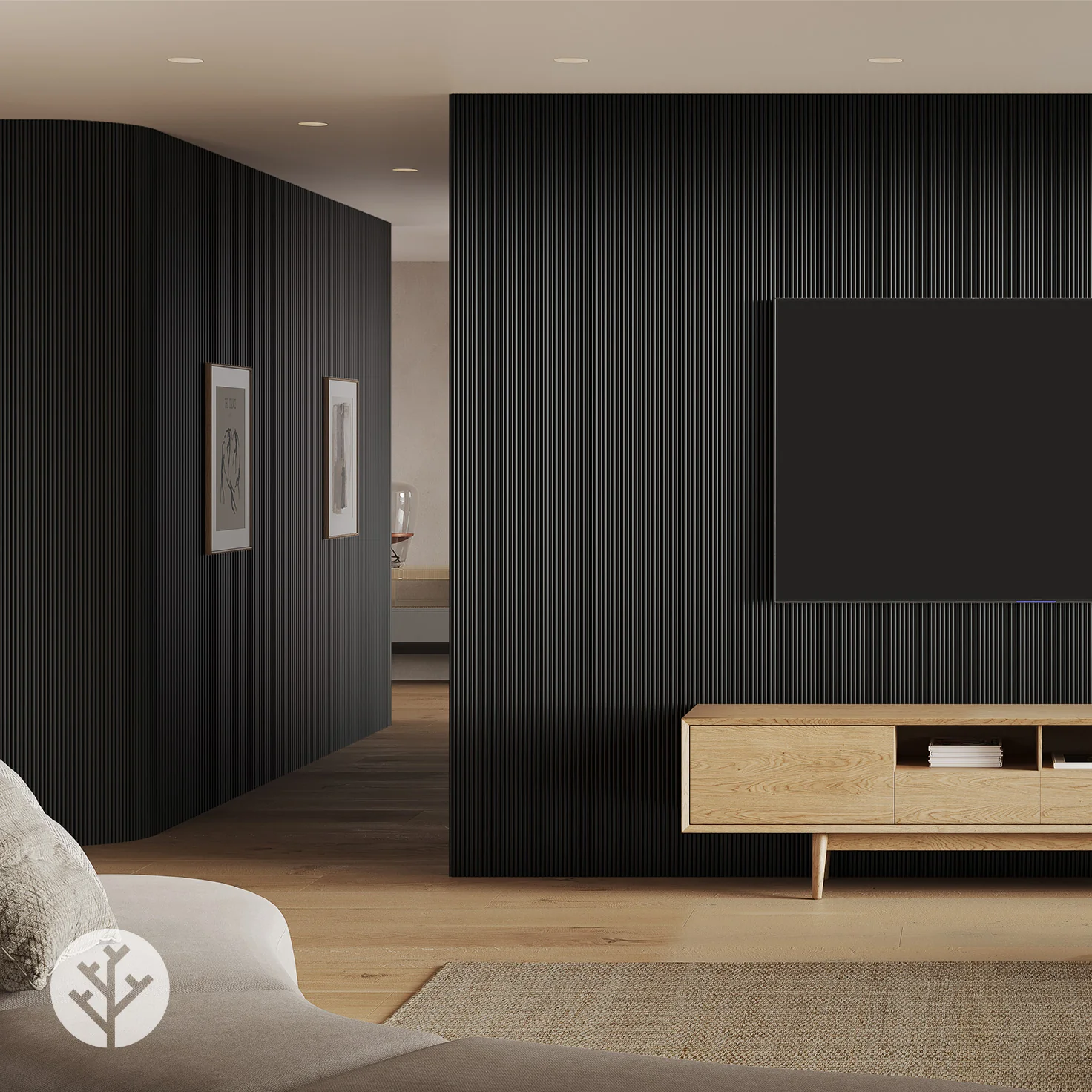 Flutto® Black Mini-Ridge Flexible Tambour Wood Panels - Image 5
