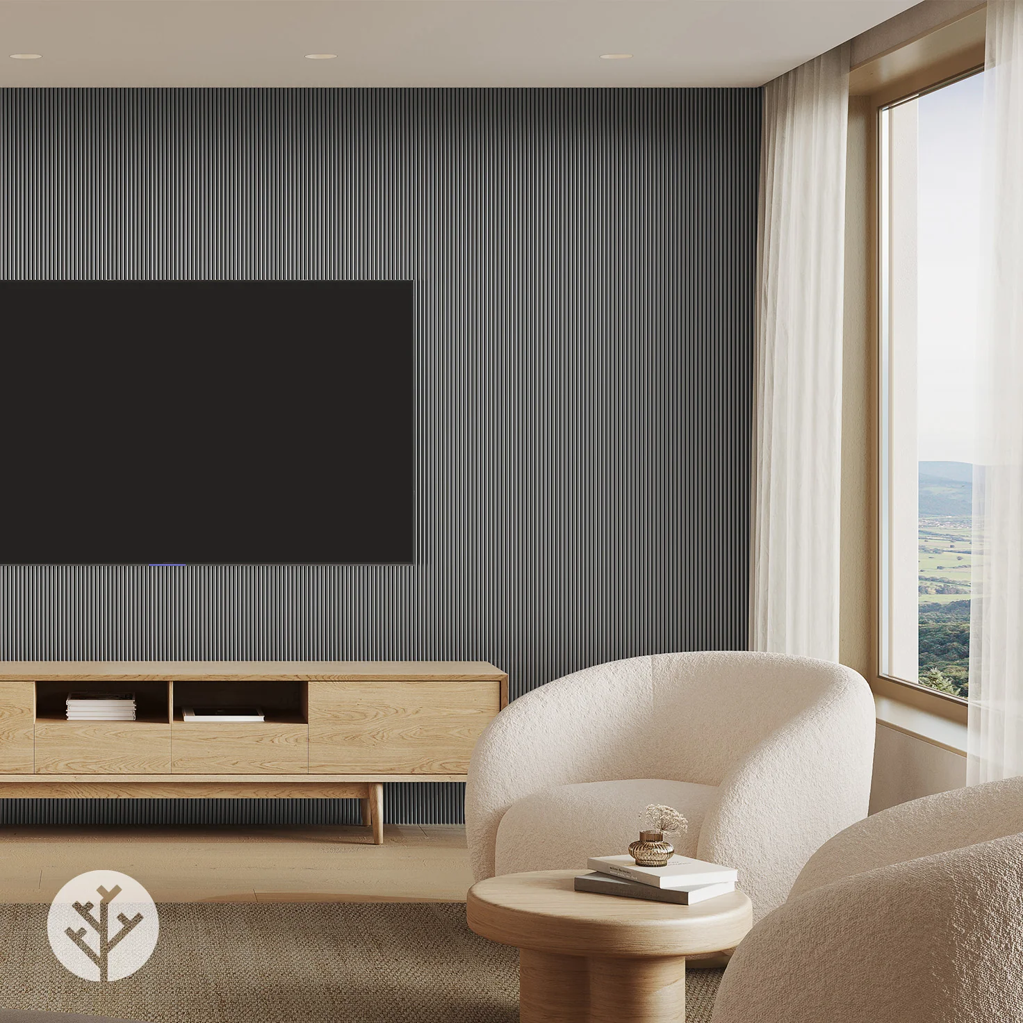 Flutto® Grey Mini-Ridge Flexible Tambour Wood Panels - Image 13