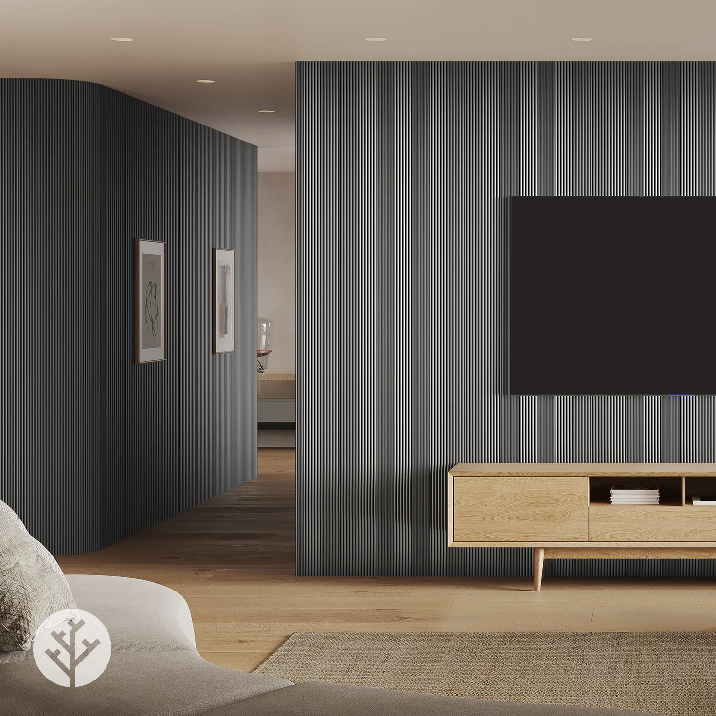 Flutto® Grey Mini-Ridge Flexible Tambour Wood Panels - Image 9