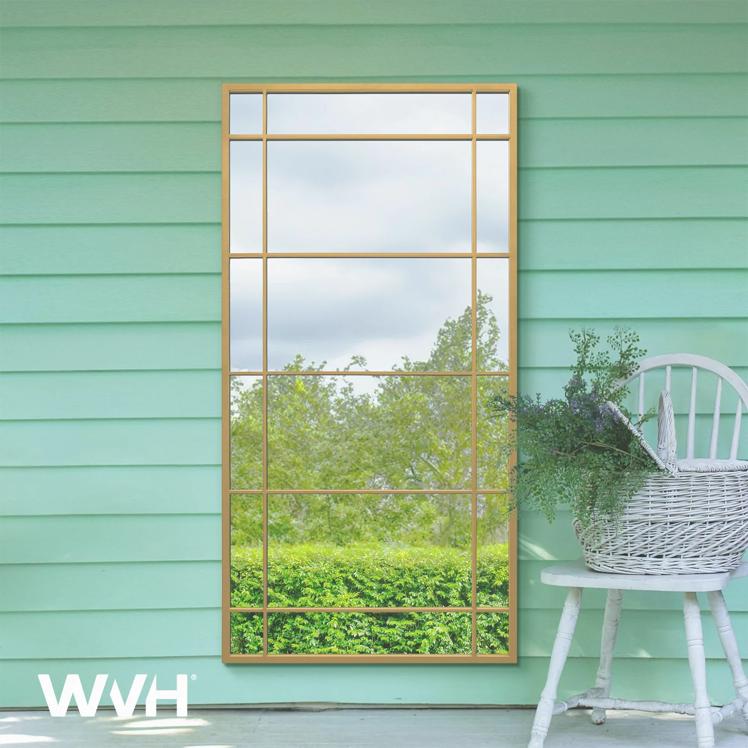 WVH® | The Industrial Wide Pane | Metal Frame Leaner and Wall-Mountable Mirrors - Image 2