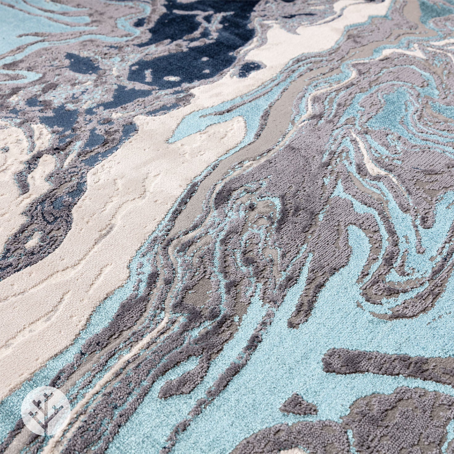 Marble Blue Ocean Luxury Rug | WVH® - Image 3