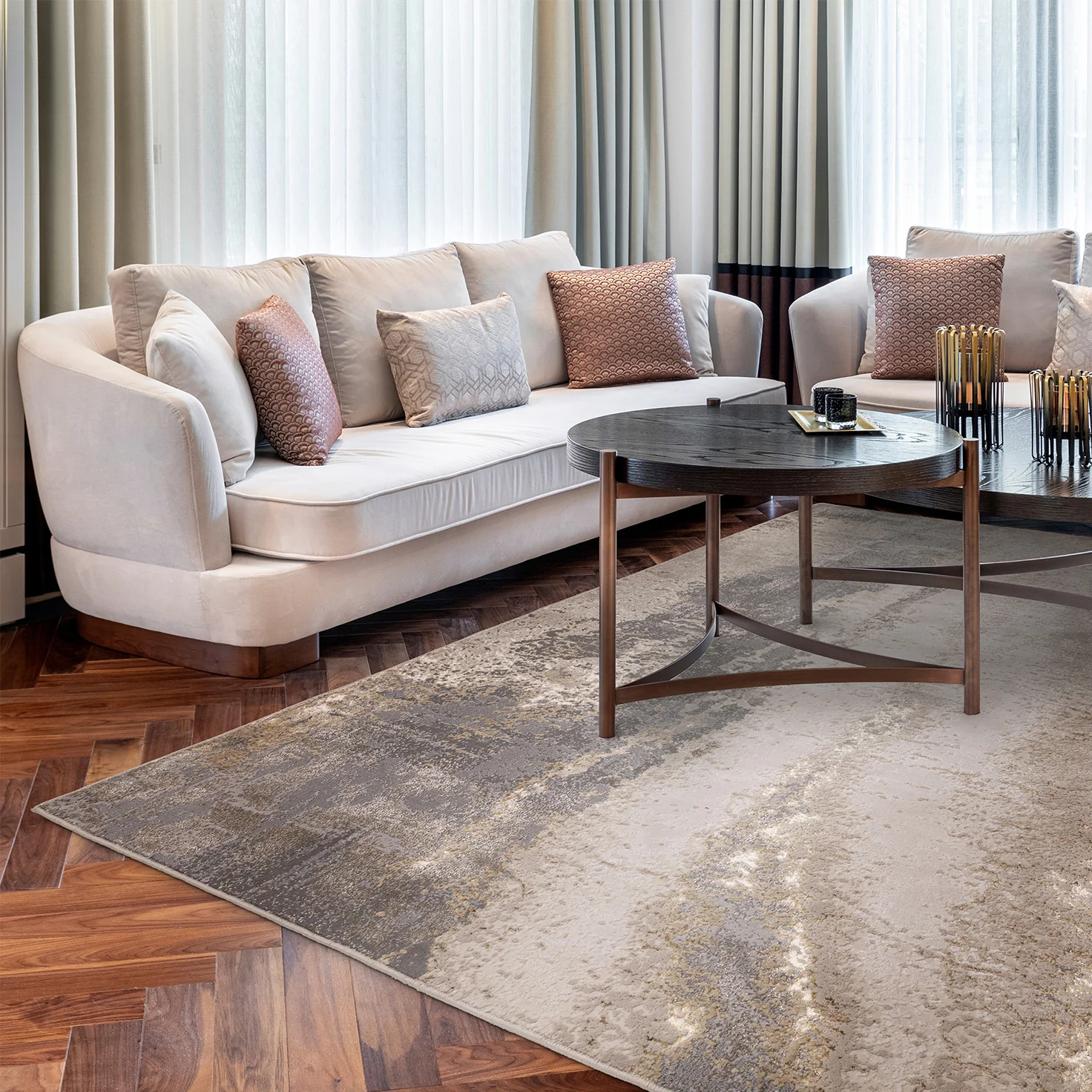 Marble Gold Cliff Luxury Rug | WVH®
