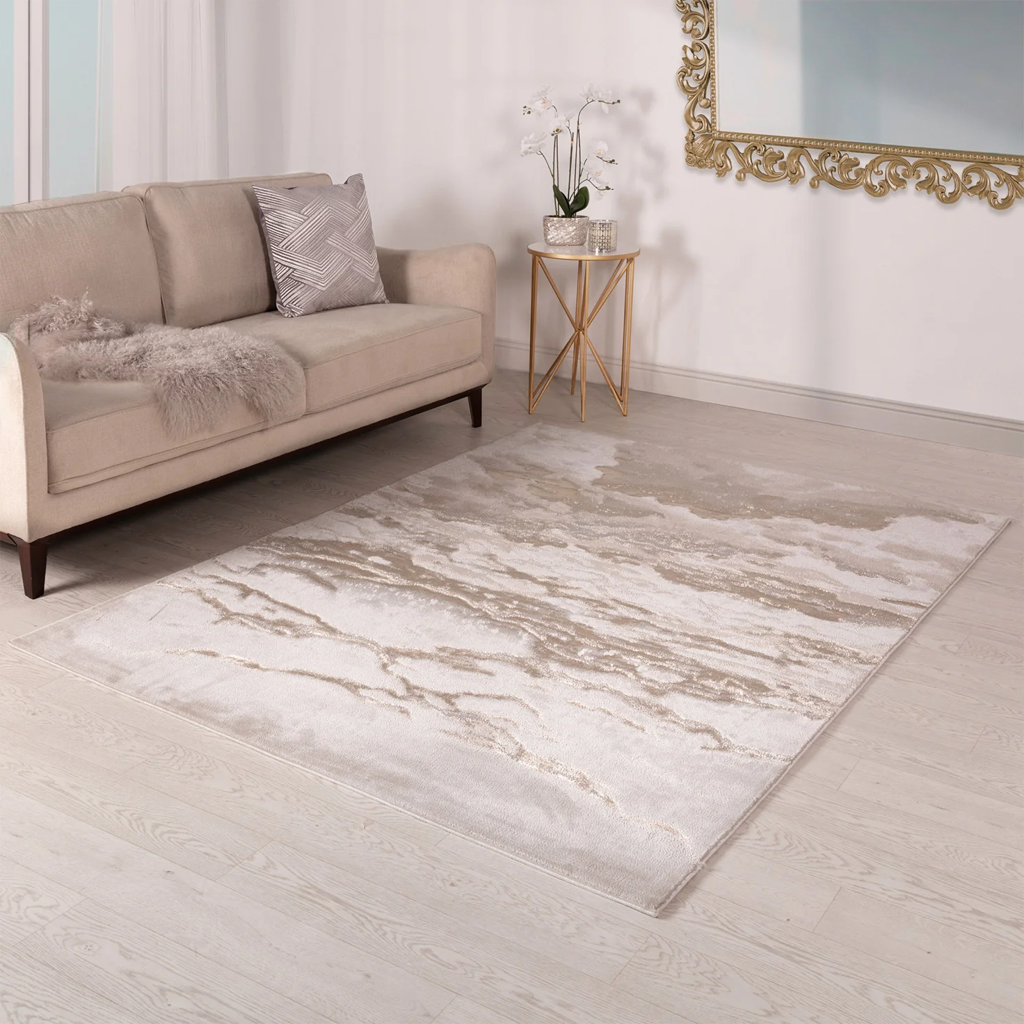 Marble Gold Linea Luxury Rug | WVH®