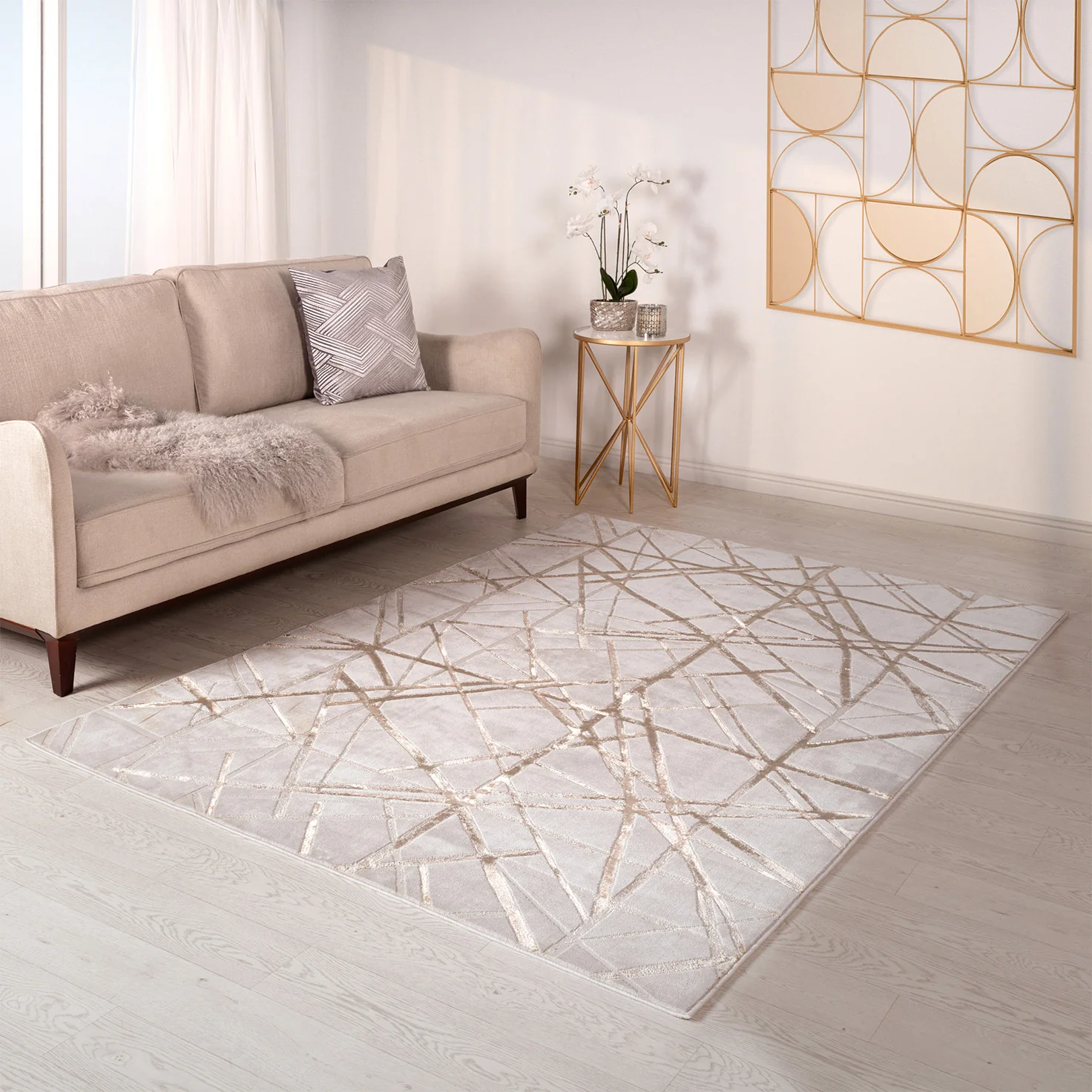 Marble Gold Mica Luxury Rug | WVH®