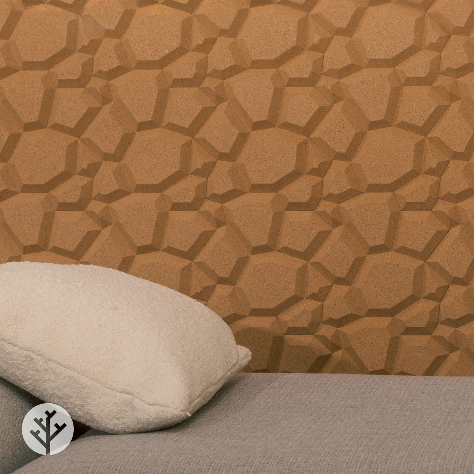 Muratto® Organic Beehive Honeycomb Pattern Luxury Cork Wall Tiles - Image 23