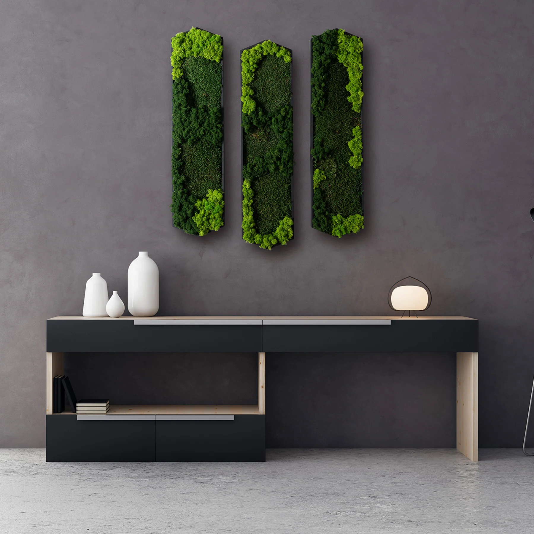 Muratto® Green Hexad Preserved Moss Luxury Wall Tiles