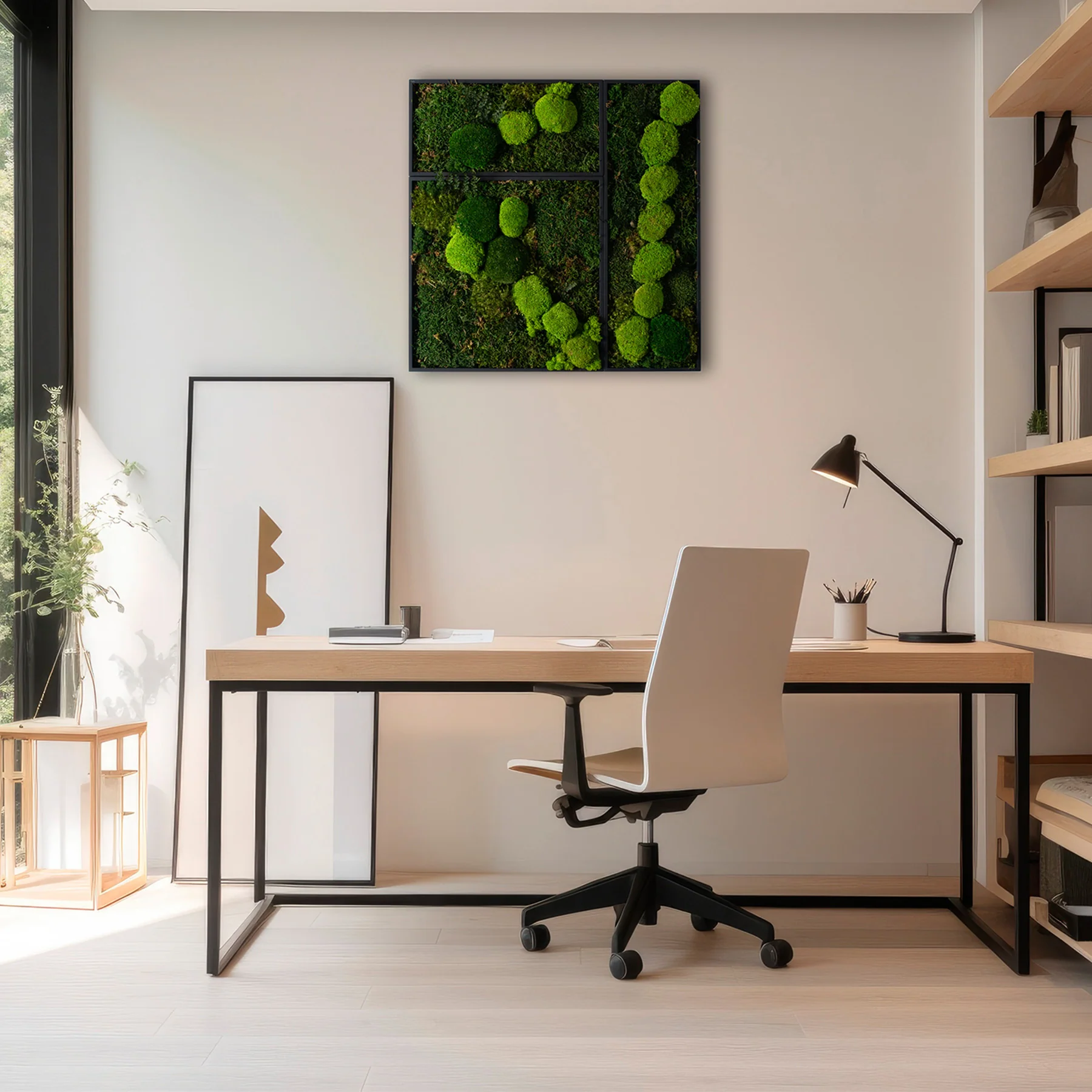 Muratto® Green Modular Square Preserved Moss Luxury Wall Tiles