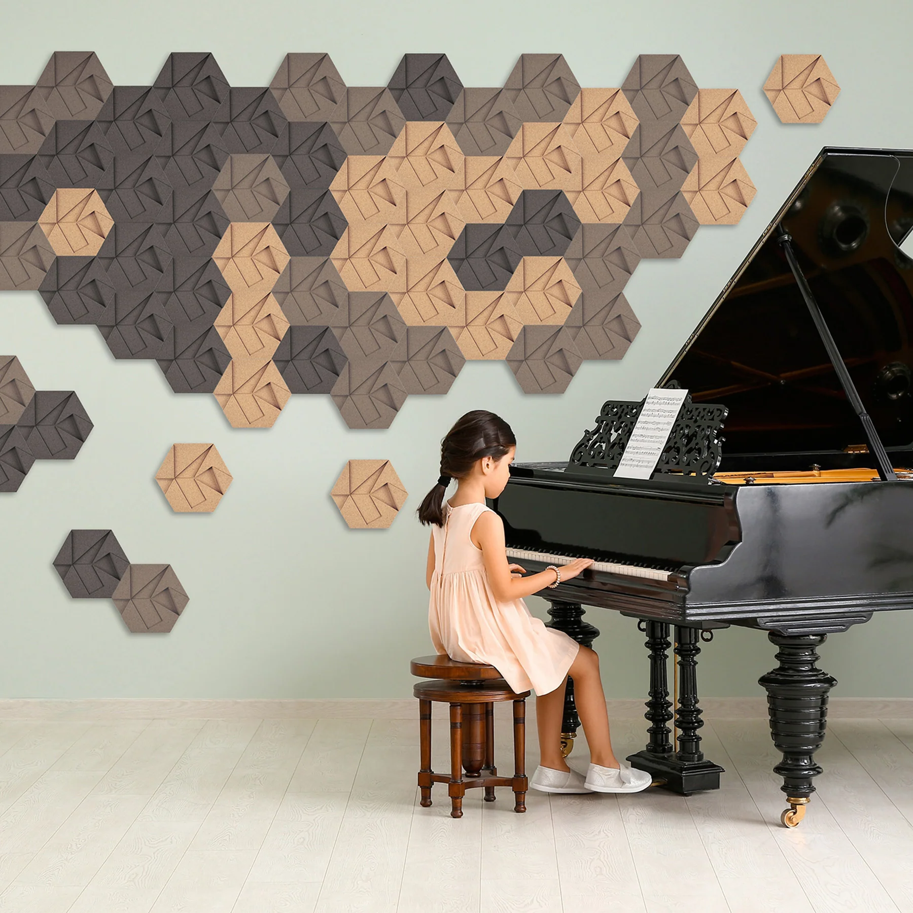 Muratto® Organic Hexagon Luxury Cork Wall Tiles - Image 25
