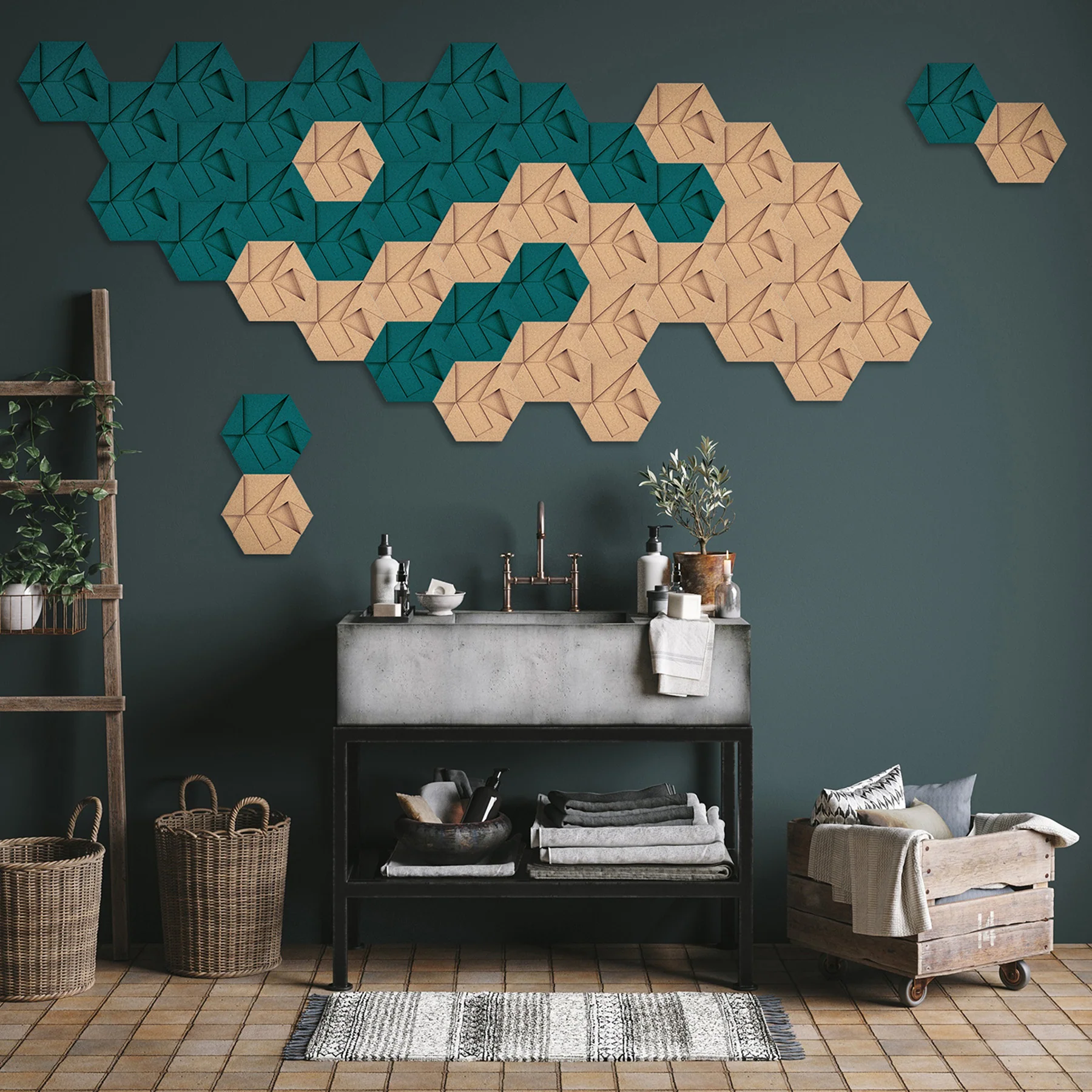 Muratto® Organic Hexagon Luxury Cork Wall Tiles - Image 27
