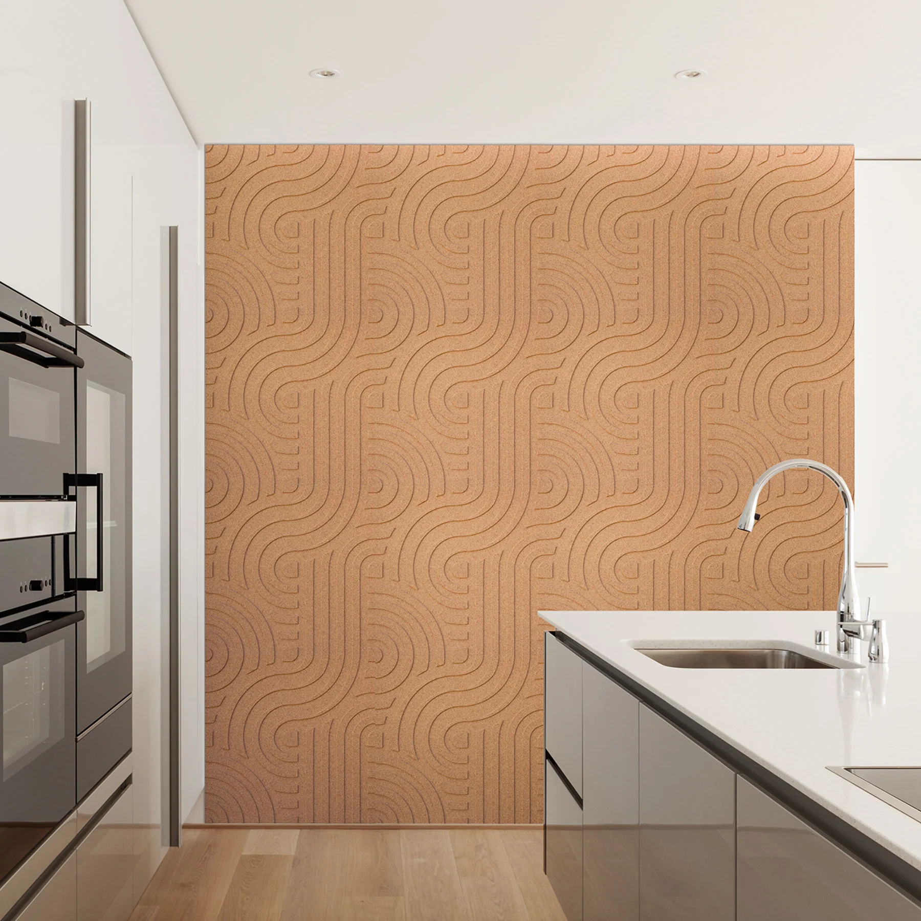 Muratto® Organic Strips Wave Luxury Cork Wall Tiles - Image 25