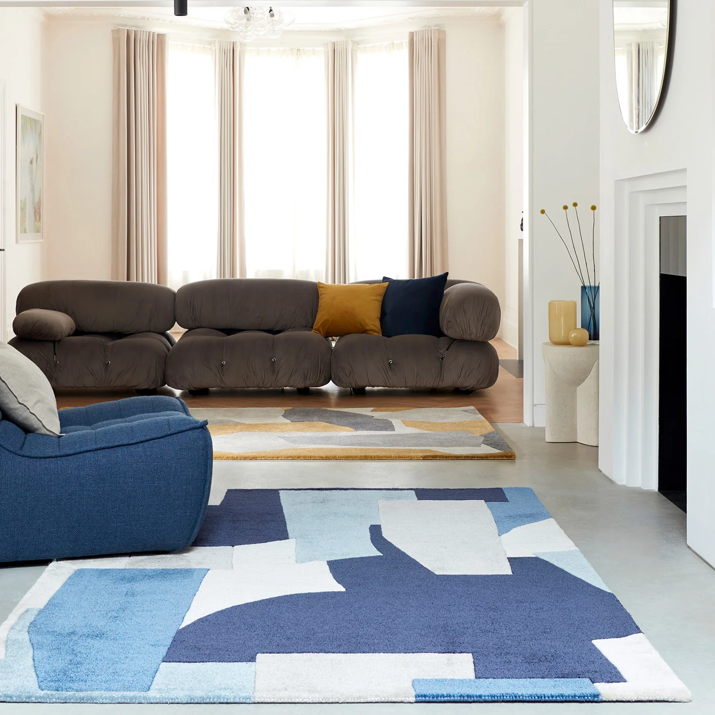 Retro Blue Element Luxury Rug | WVH®