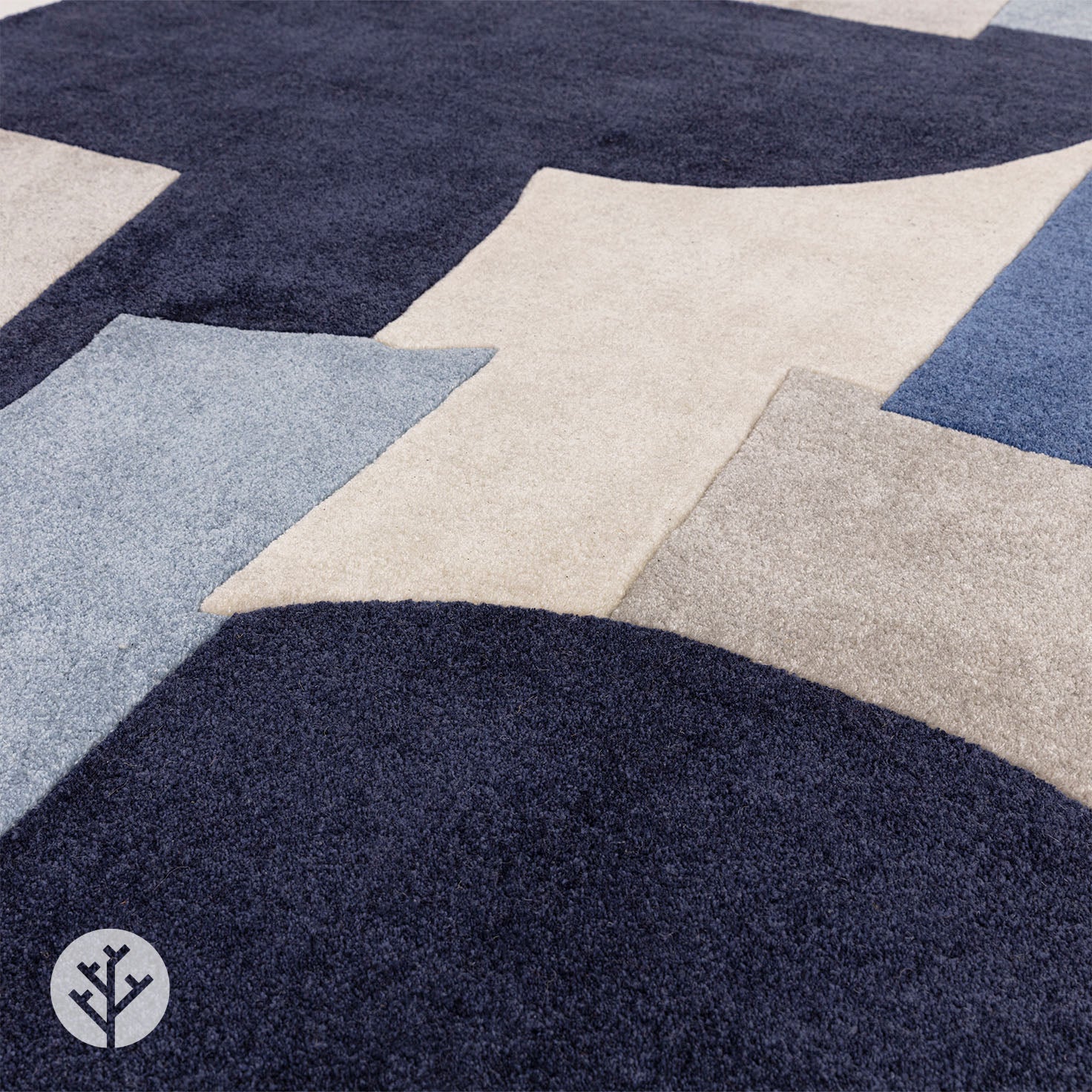 Retro Blue Element Luxury Rug | WVH® - Image 3