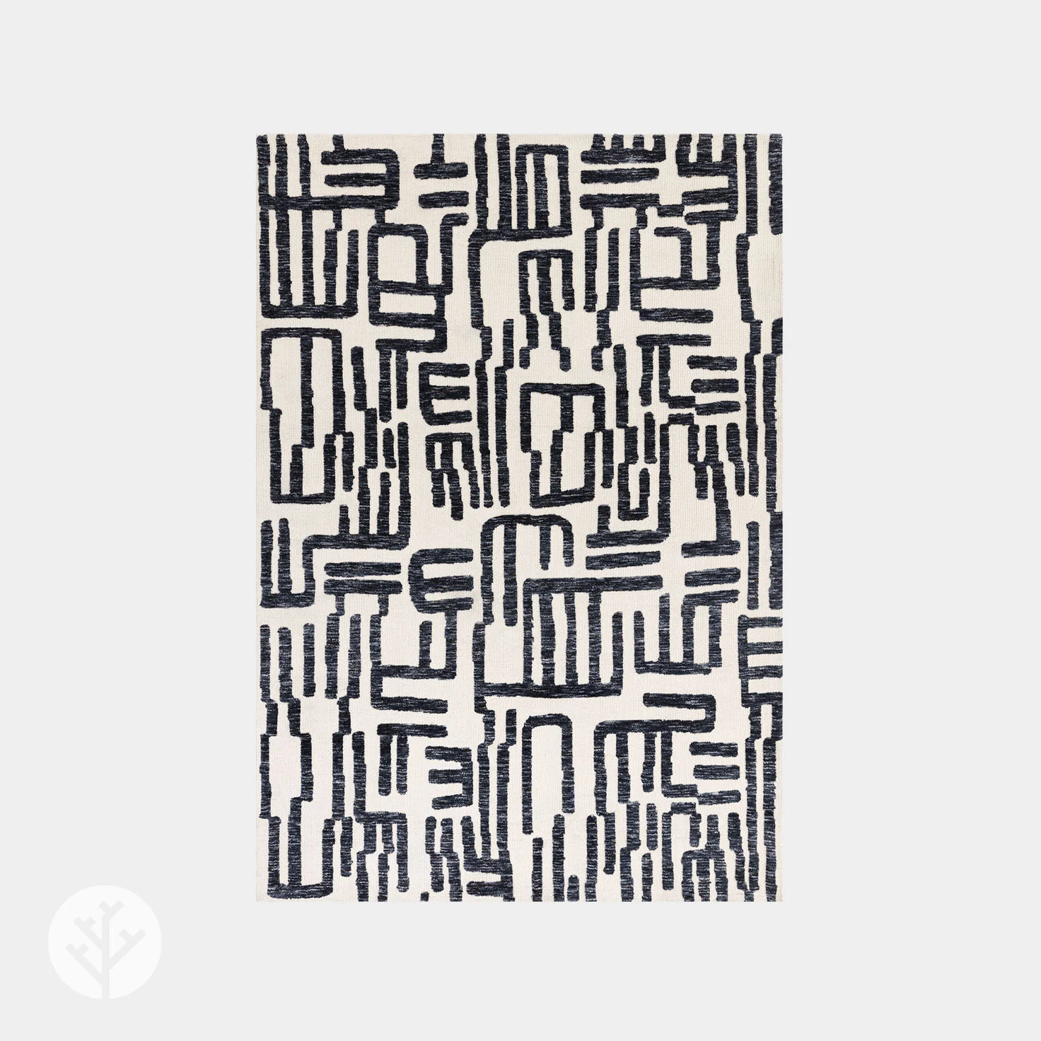Shape Blue Script Luxury Rug | WVH® - Image 2