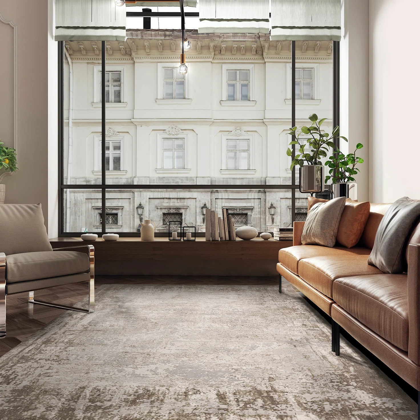 Urban Beige Border Luxury Rug | WVH®