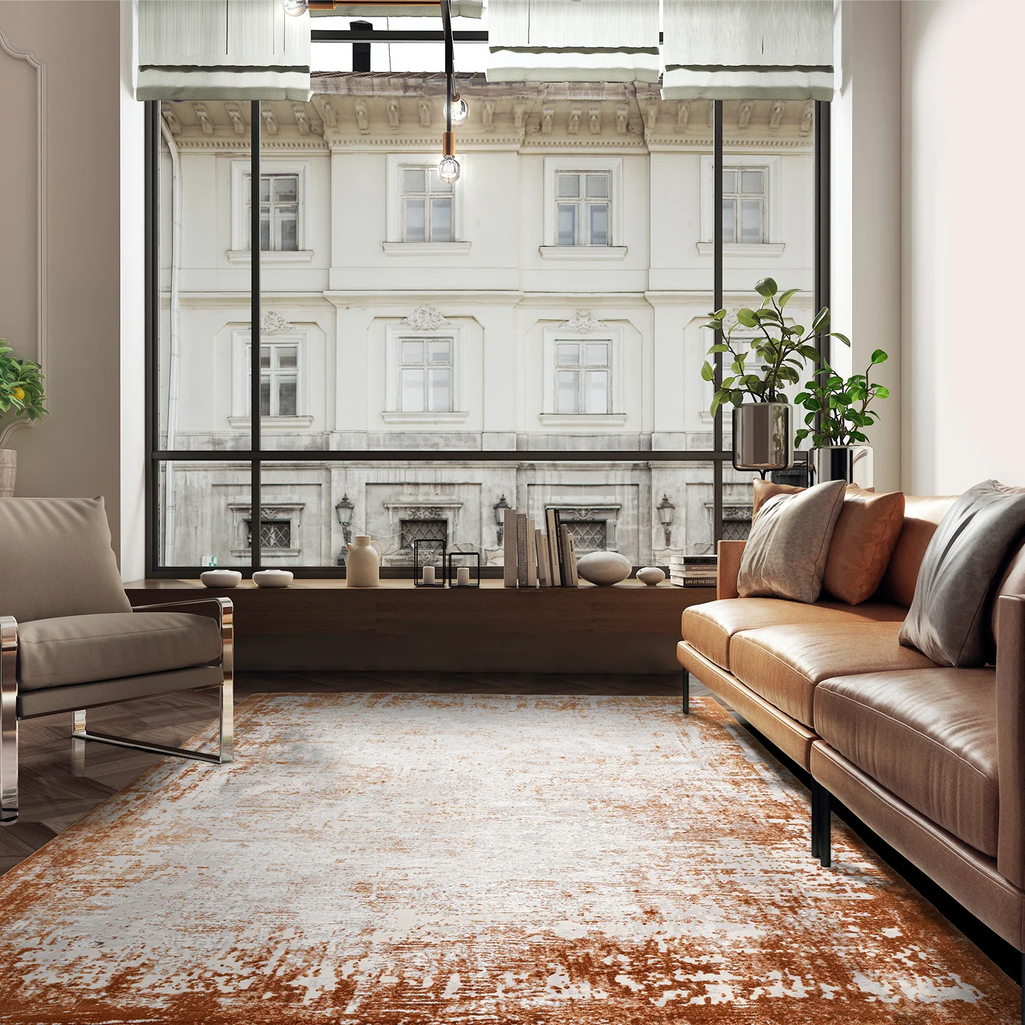 Urban Terracotta Border Luxury Rug | WVH® - Image 6