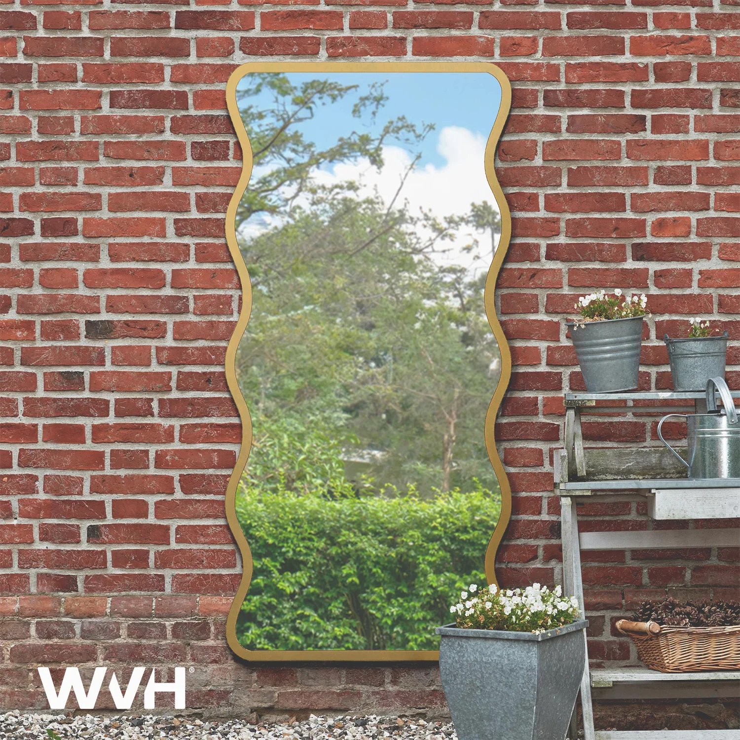 WVH® | The Wave Rectangle | Metal Frame Leaner and Wall-Mountable Garden Mirrors - Image 2