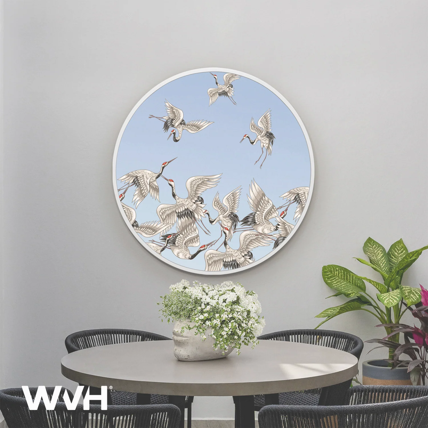 WVH® | Decal Round | Decorative Pattern Metal Frame Wall-Mountable Mirrors - Image 2
