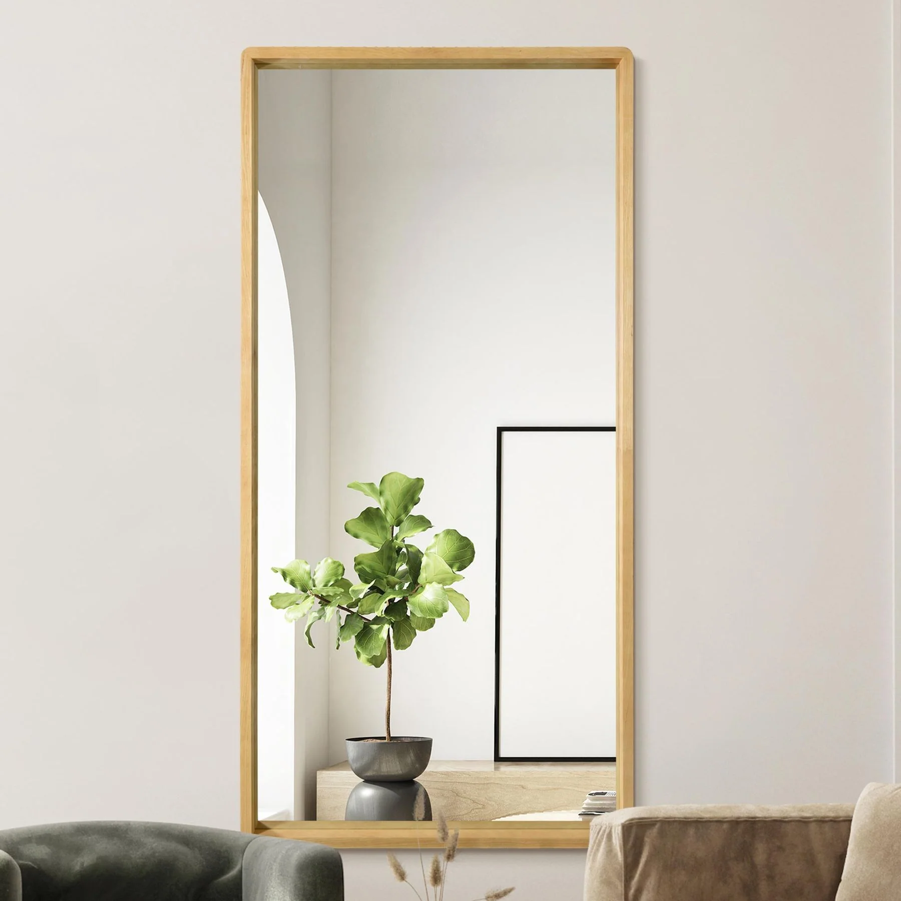 WVH® | The Natural Rectangular | Classic Leaner and Wall-Mountable Mirrors - Image 8
