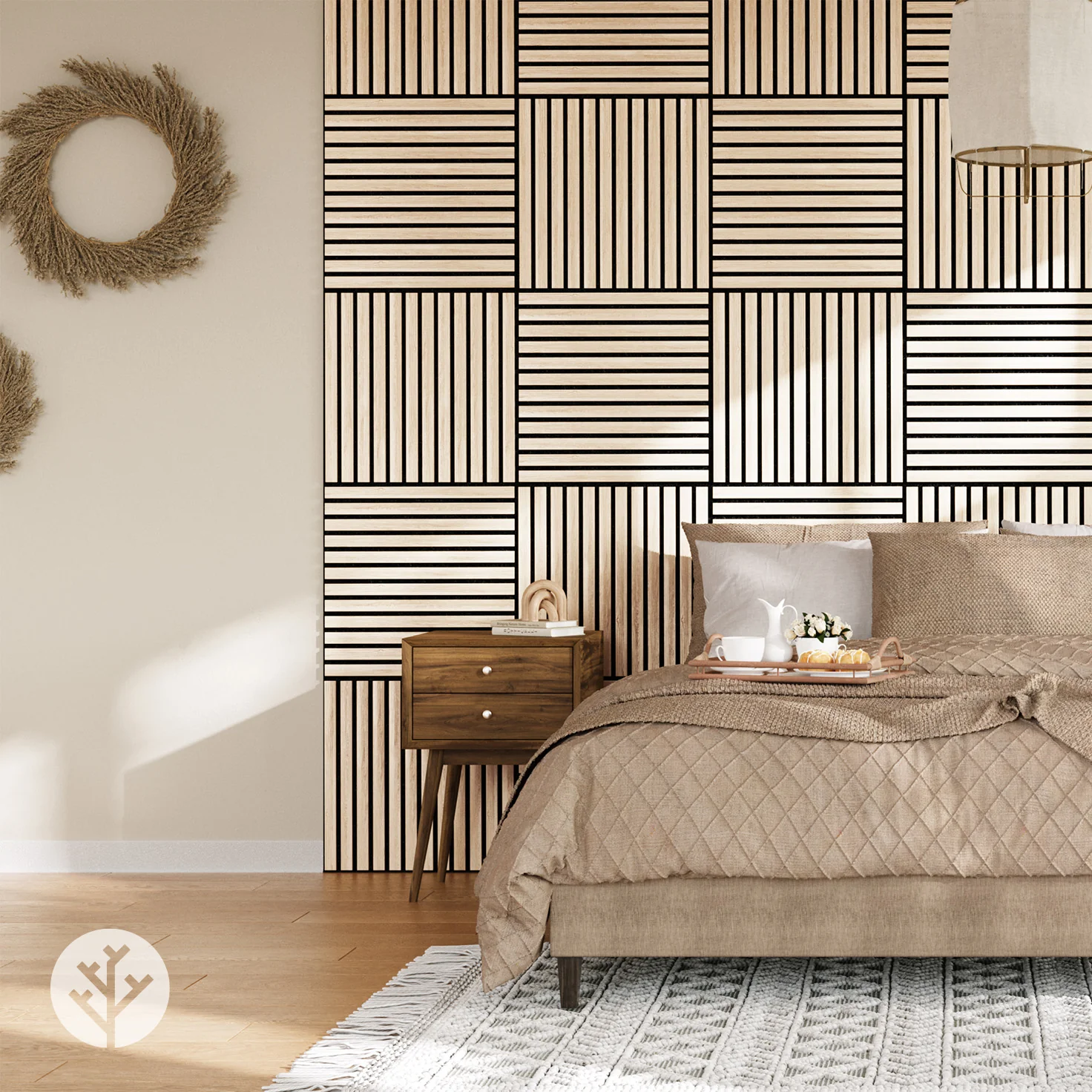 Oak Square Acoustic Slat Wall Panels by WVH® - Image 4