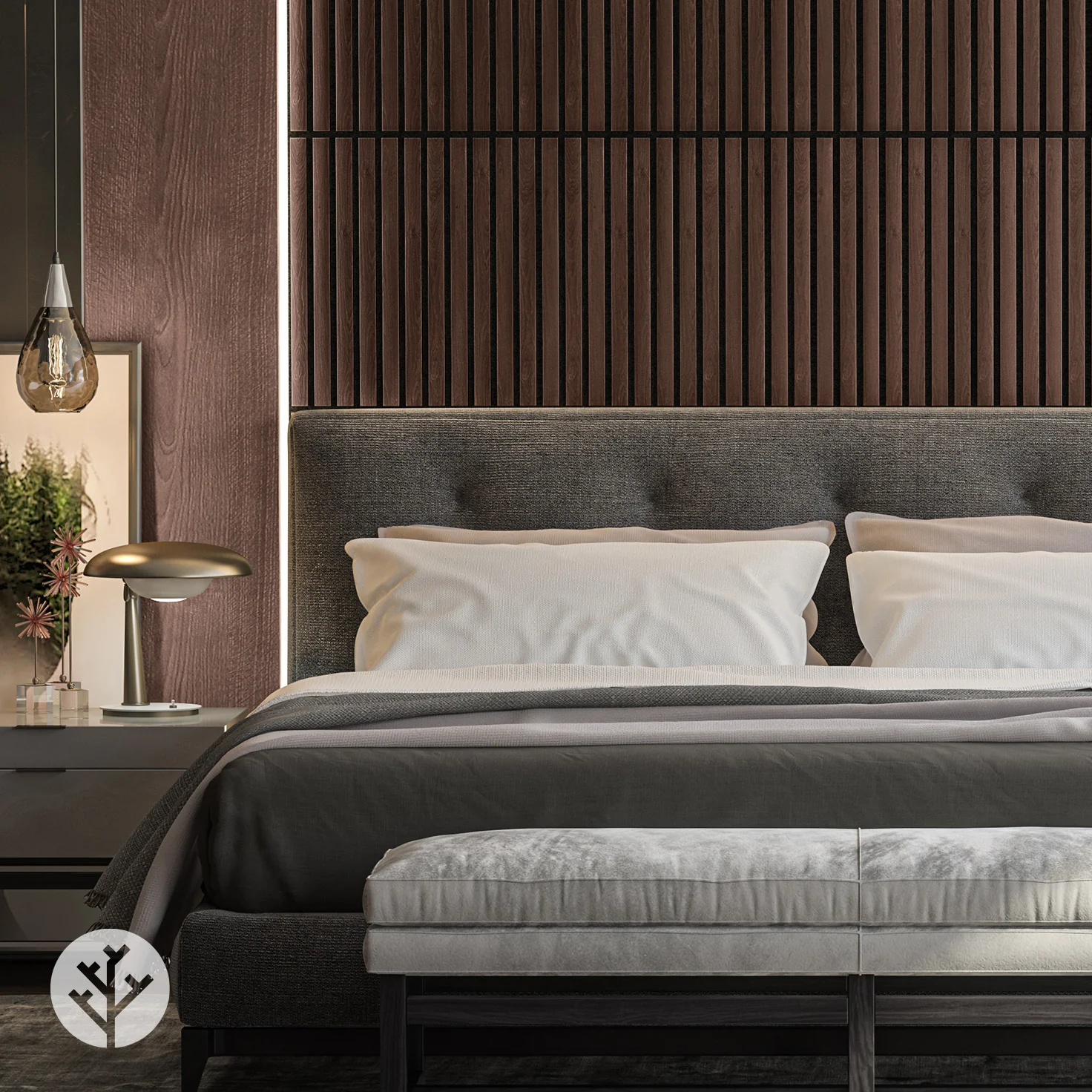 Smoked Oak Square Acoustic Slat Wall Panels by WVH® - Image 7