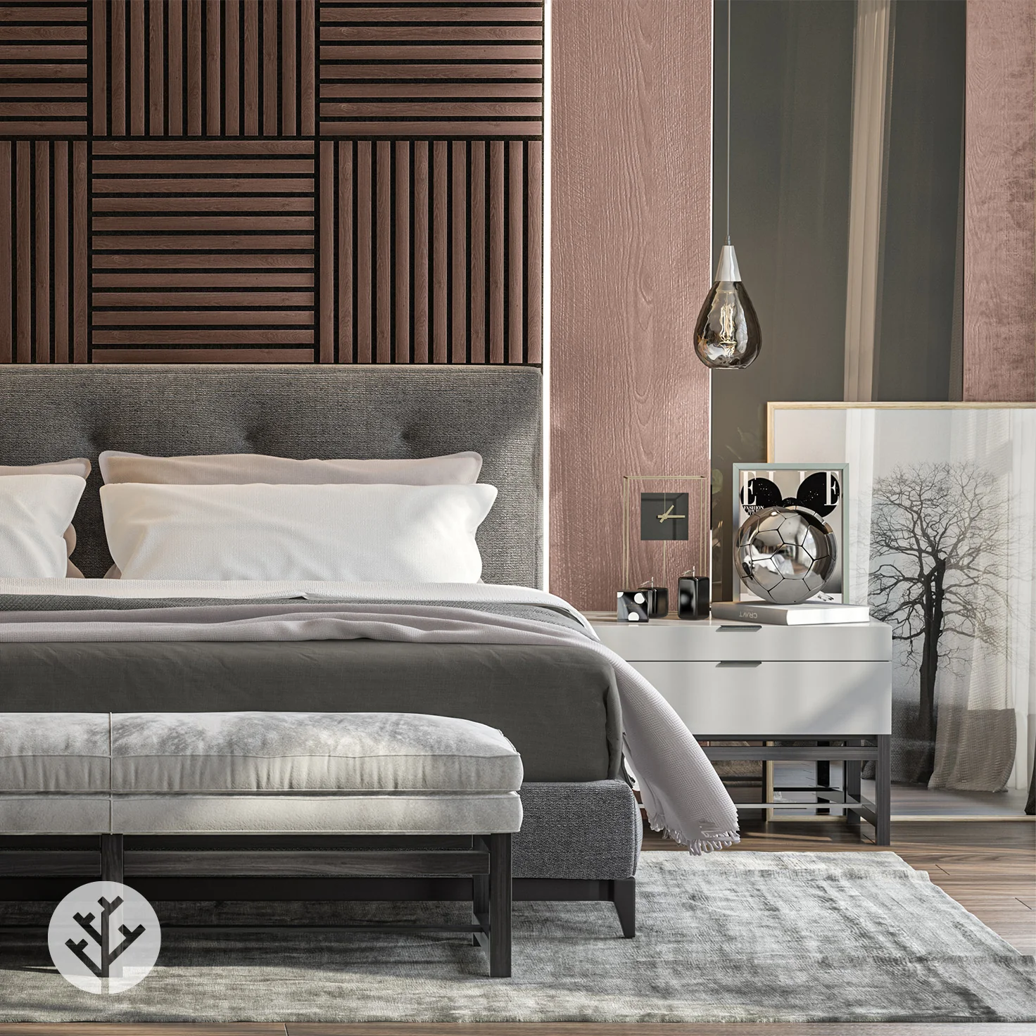 Smoked Oak Square Acoustic Slat Wall Panels by WVH® - Image 8