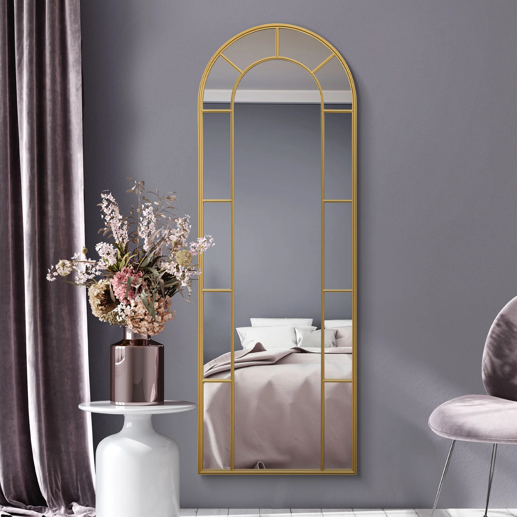 WVH® | The Arch Pane | Window-Inspired Metal Frame Leaner and Wall-Mountable Mirrors - Image 10