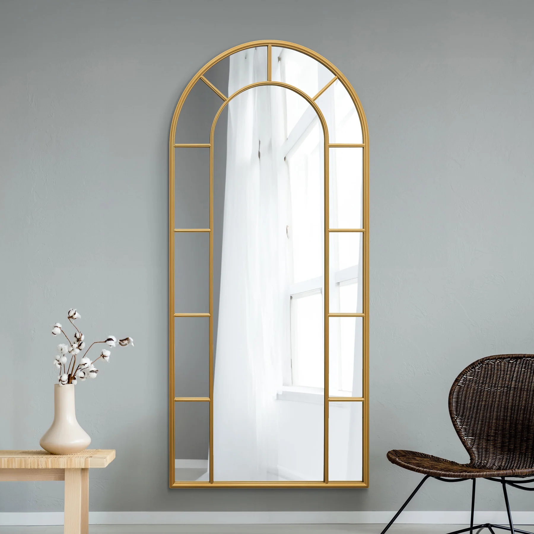 WVH® | The Arch Pane | Window-Inspired Metal Frame Leaner and Wall-Mountable Mirrors - Image 12