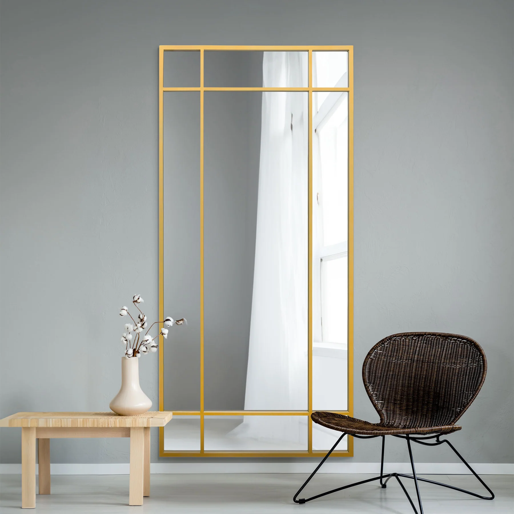 WVH® | The Industrial Pane | Window-Inspired Metal Frame Leaner and Wall-Mountable Mirrors - Image 12