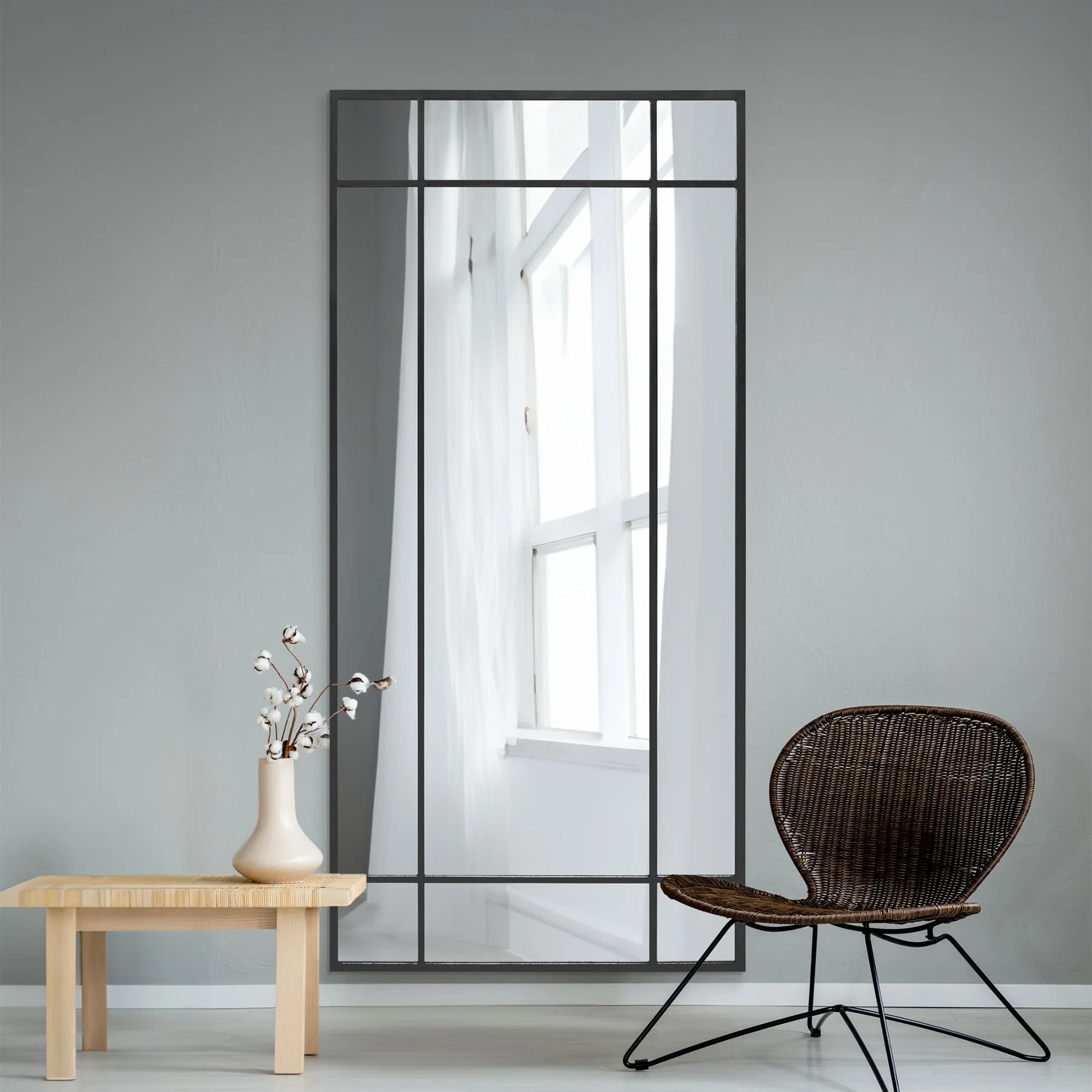 WVH® | The Industrial Pane | Window-Inspired Metal Frame Leaner and Wall-Mountable Mirrors - Image 13