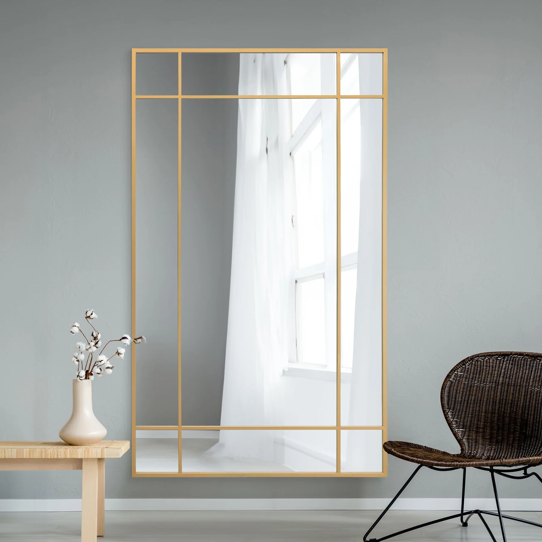 WVH® | The Industrial Pane | Window-Inspired Metal Frame Leaner and Wall-Mountable Mirrors - Image 16