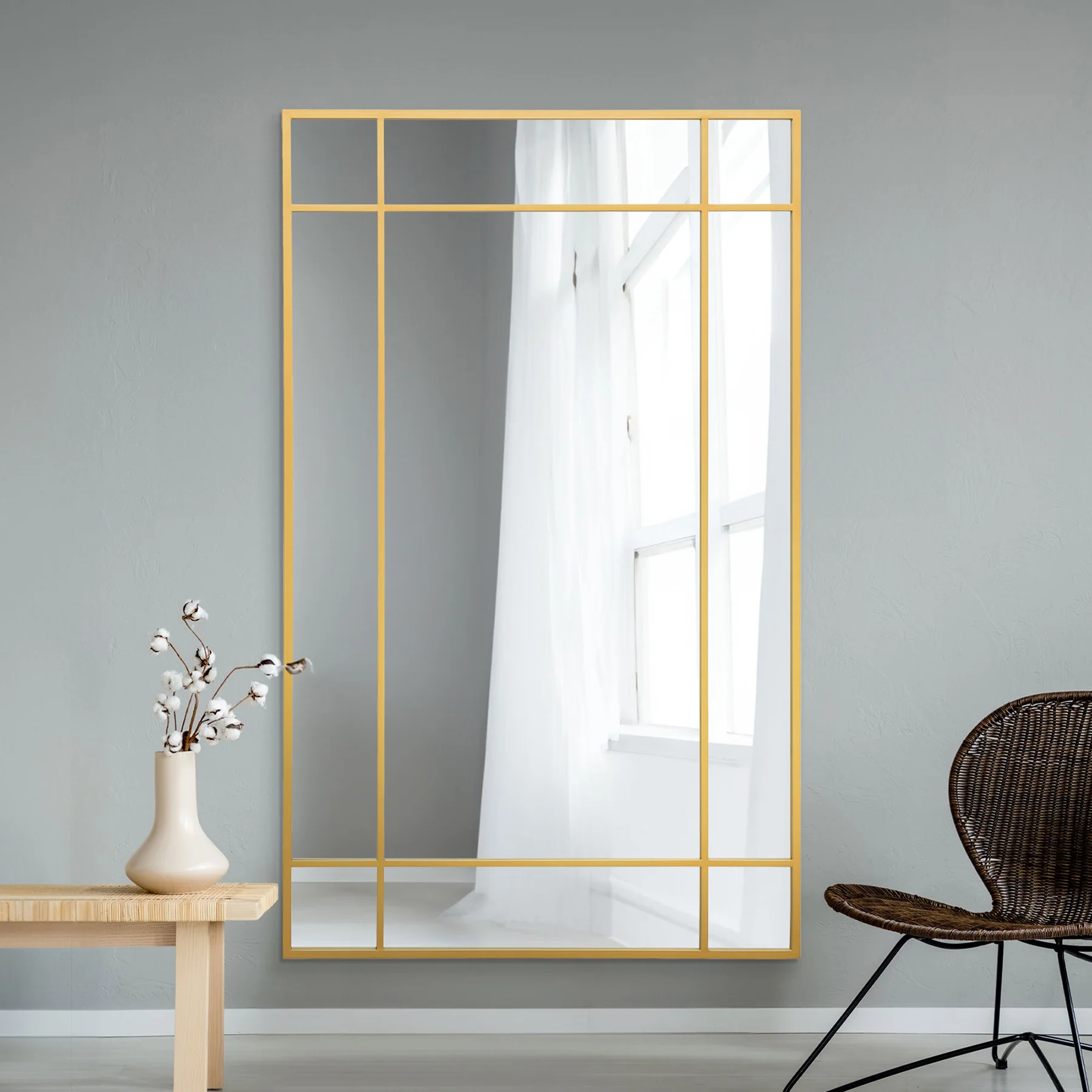 WVH® | The Industrial Pane | Window-Inspired Metal Frame Leaner and Wall-Mountable Mirrors - Image 22
