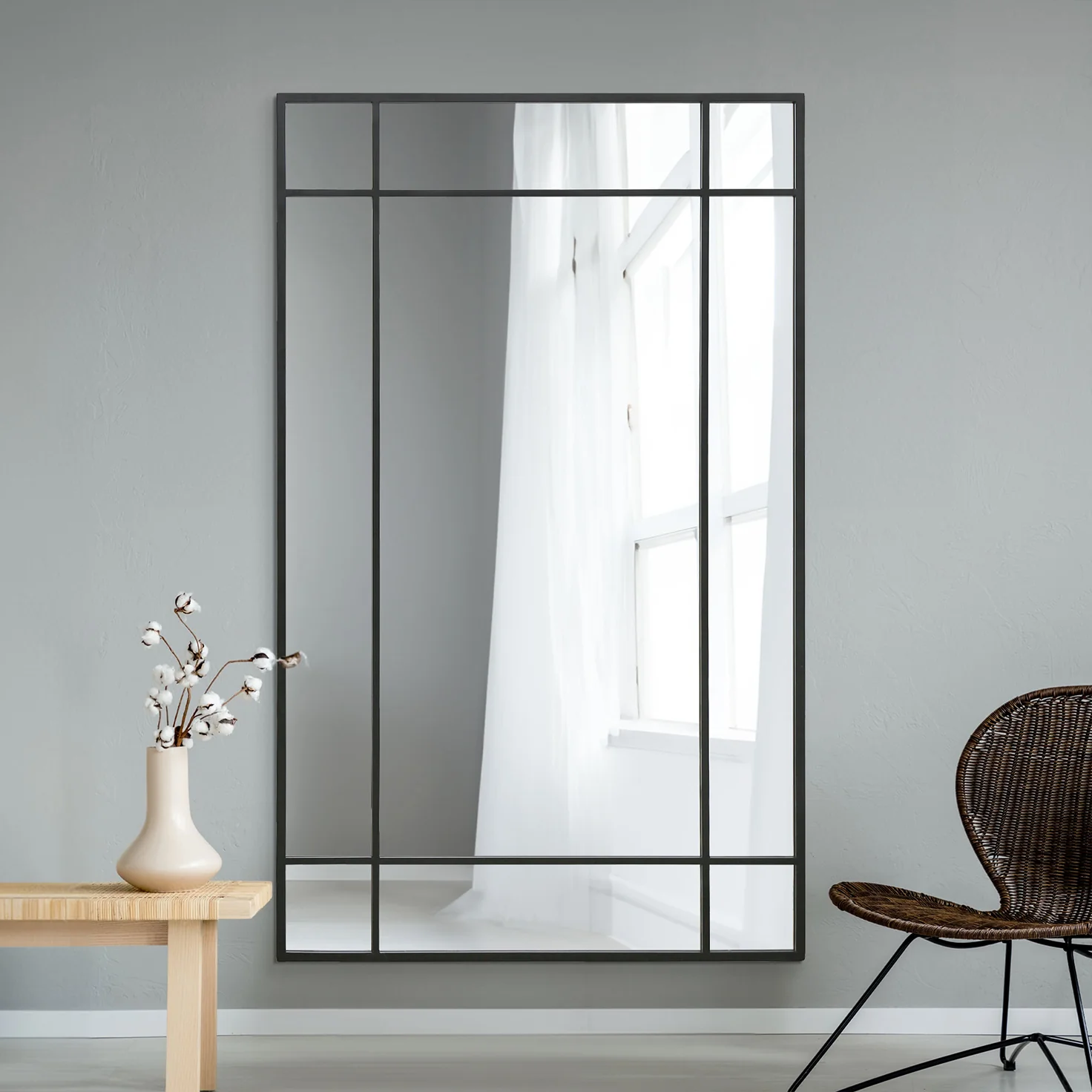 WVH® | The Industrial Pane | Window-Inspired Metal Frame Leaner and Wall-Mountable Mirrors - Image 26