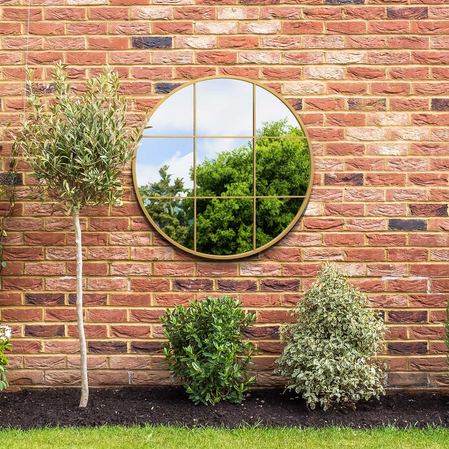 WVH® | The Industrial Round Grid | Metal Frame Window Wall-Mountable Mirrors - Image 11