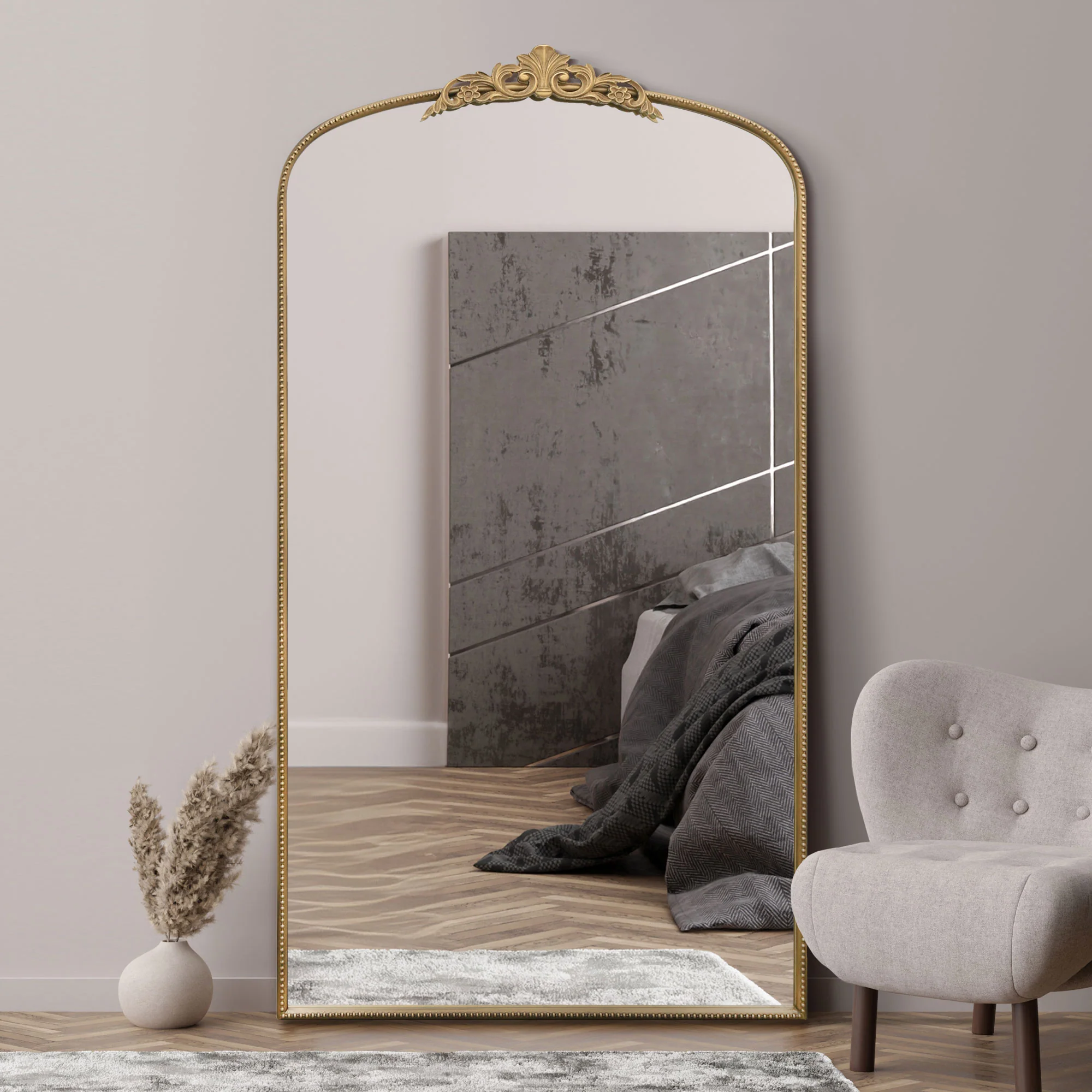 WVH® | The Ornate Arch | Embellished Metal Frame Leaner and Wall-Mountable Mirrors - Image 11