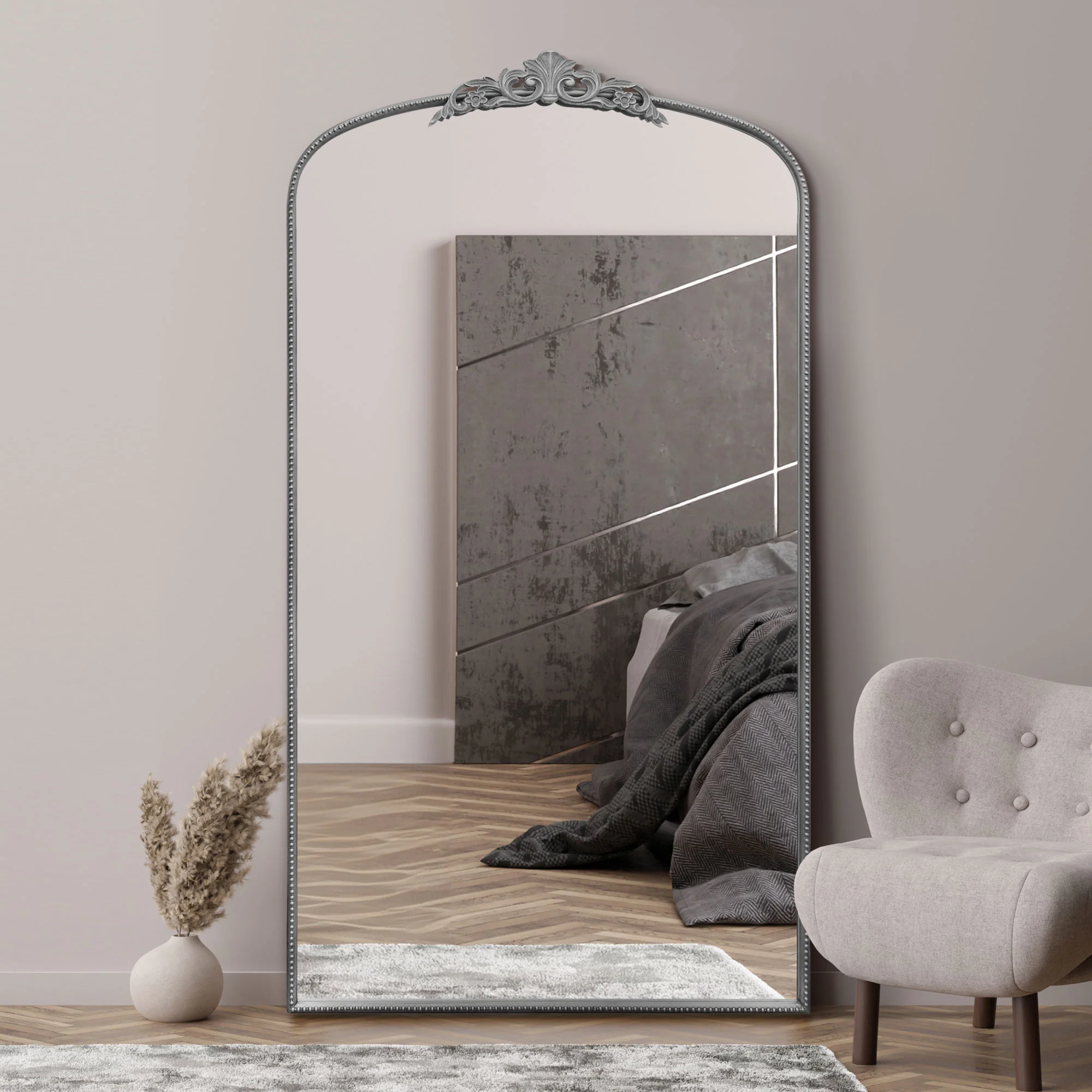 WVH® | The Ornate Arch | Embellished Metal Frame Leaner and Wall-Mountable Mirrors - Image 12